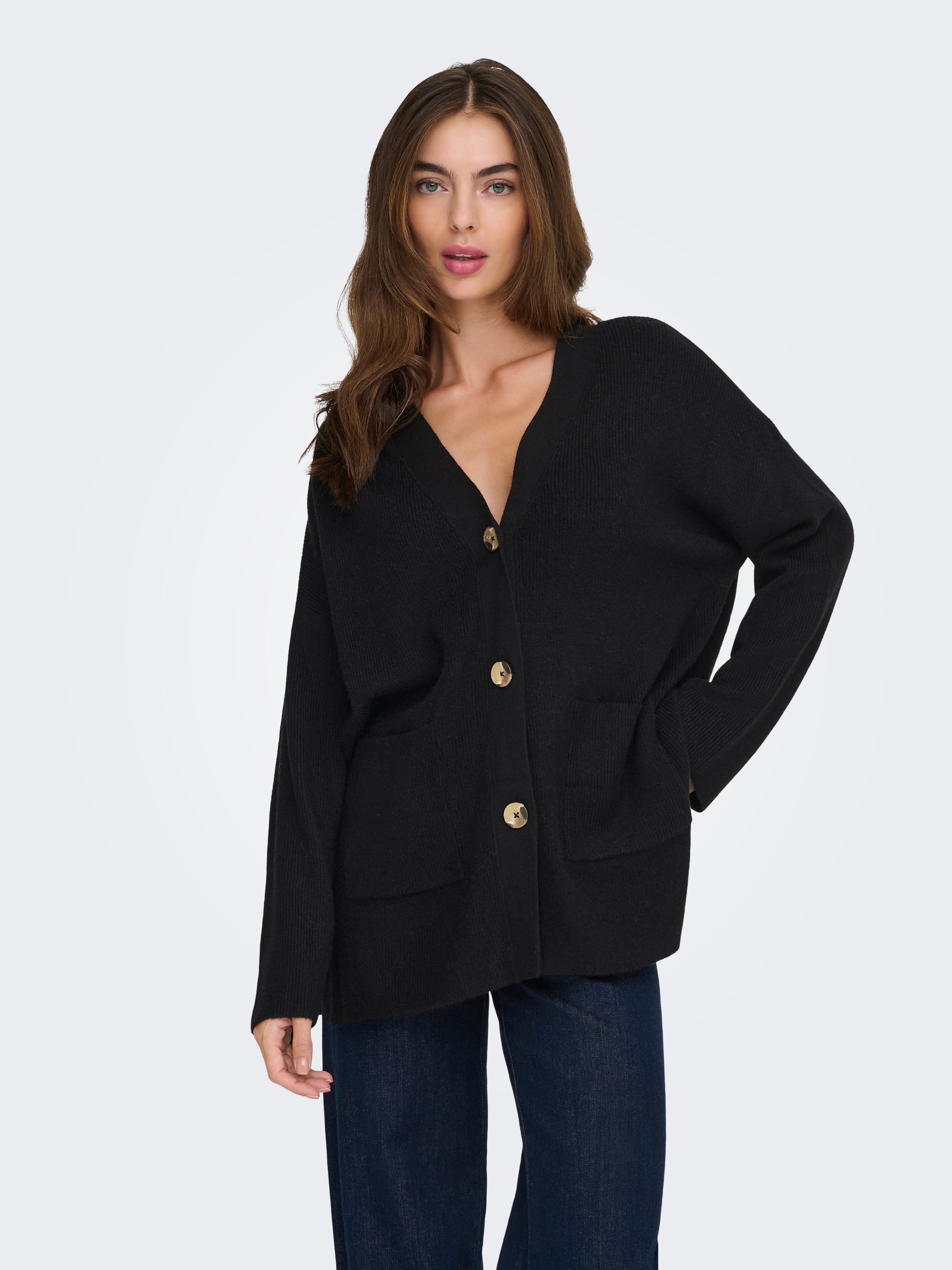 ONLY "ONLIBI LS RIB LOOSE CARDIGAN KNT NOOS" Viskosemischung, regular fit