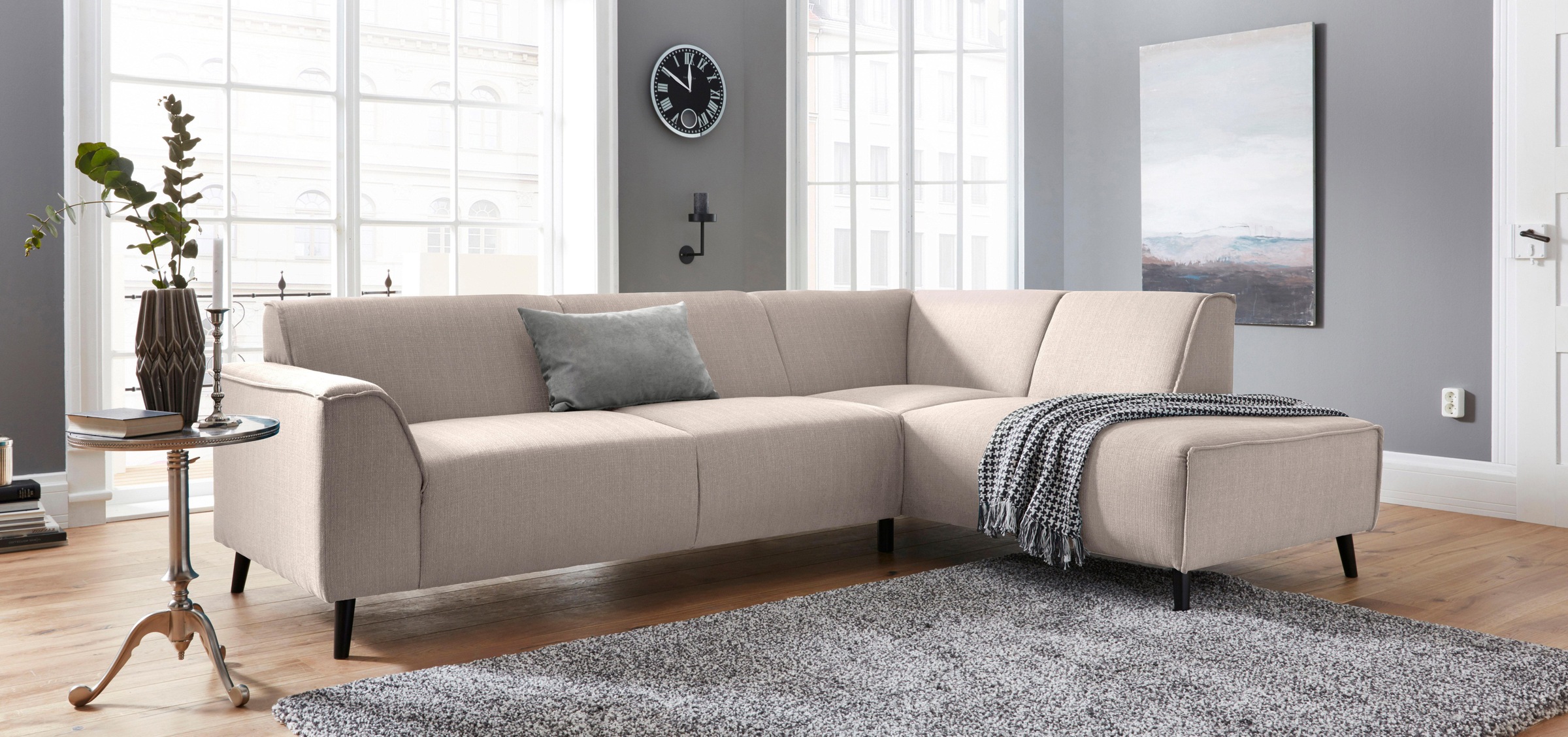 DOMO collection Ecksofa "Amora, inkl. Federkern für mehr Sitzkomfort, Breit günstig online kaufen