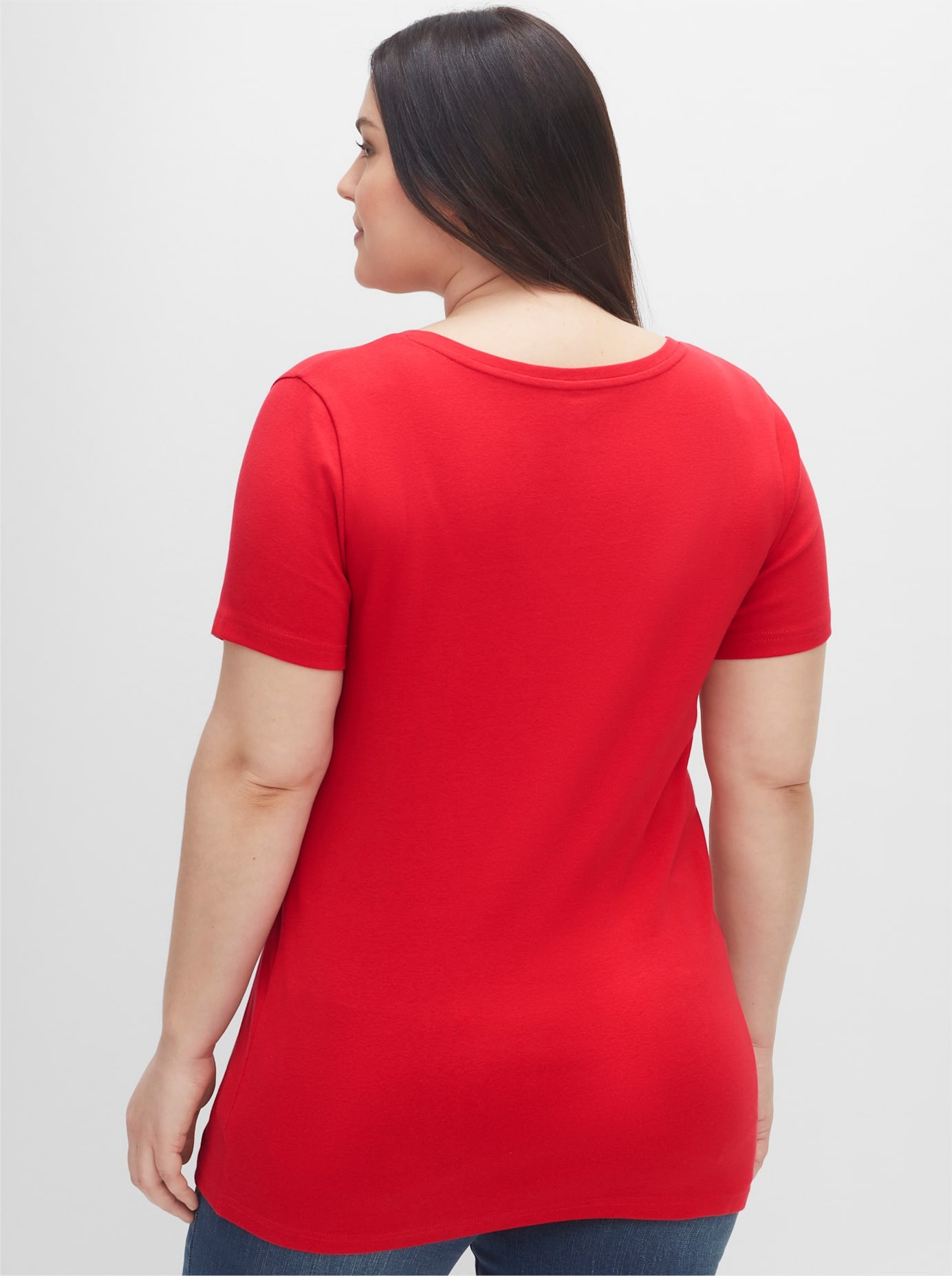 Sheego Kurzarmshirt »T-Shirt«, (1 tlg.)