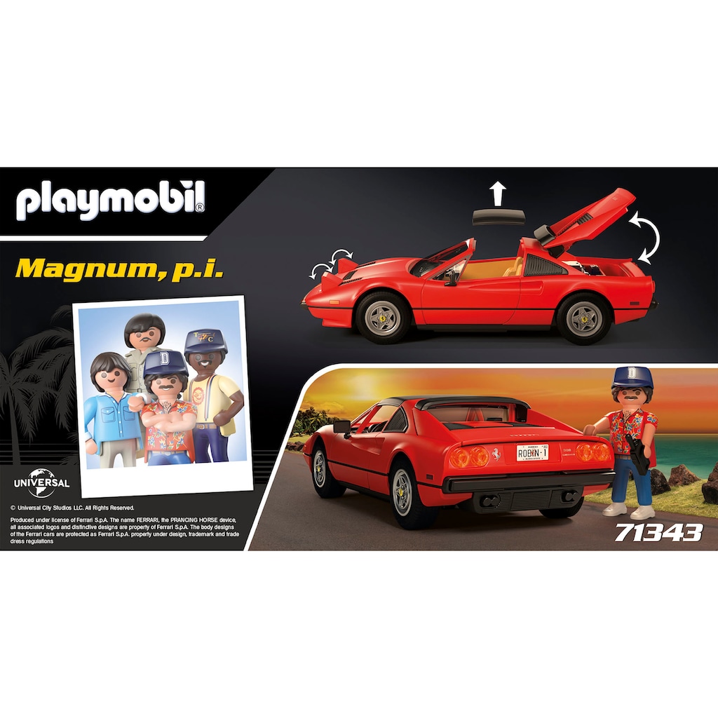 Playmobil® Konstruktions-Spielset »Magnum, p.i. Ferrari 308 GTS Quattrovalvole (71343)«, (48 St.)