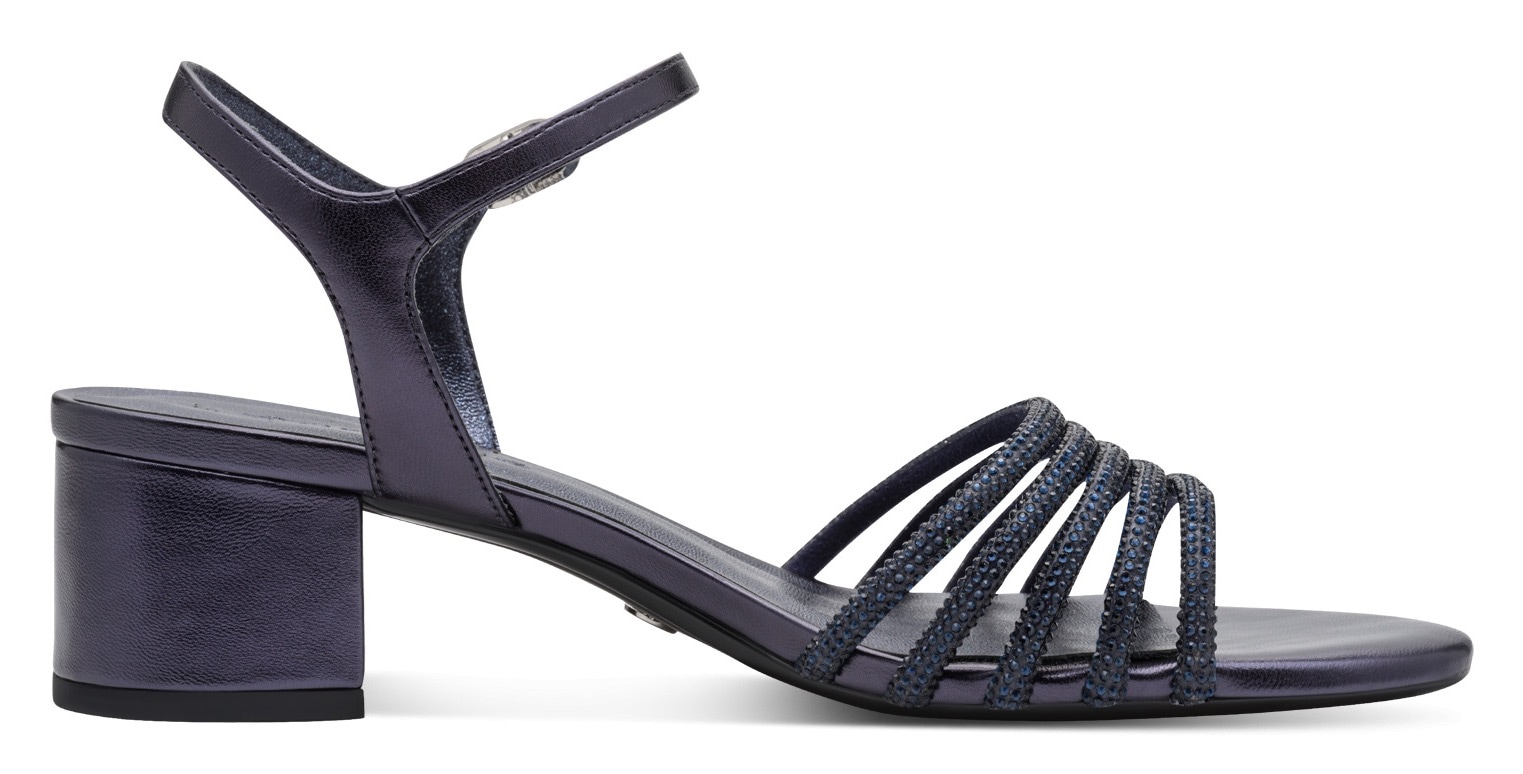 Tamaris Sandalette  , Blockabsatz, Festtagsschuh, Abendschuh mit funkelnden Schmucksteinen