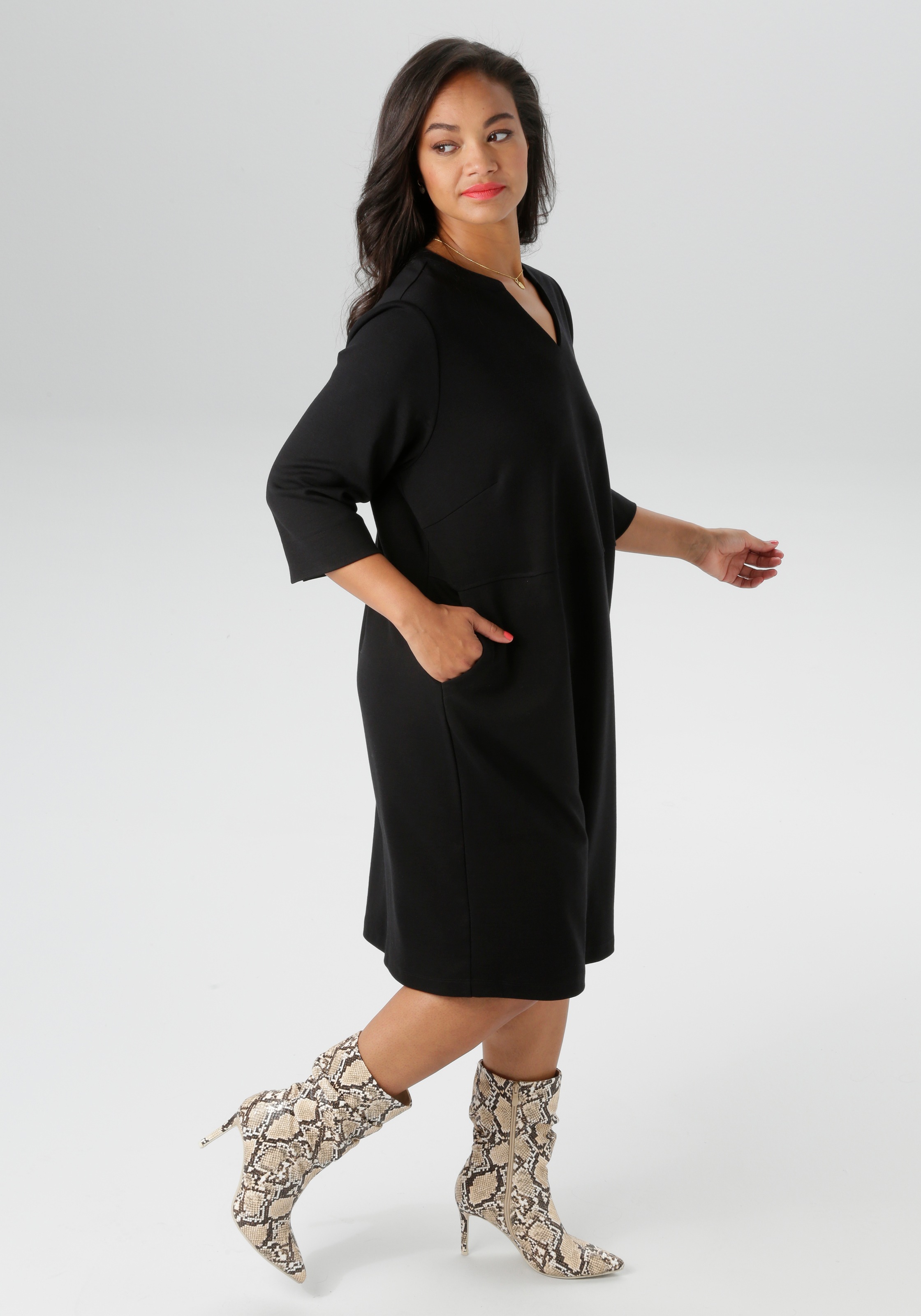 Aniston PLUS Jerseykleid Eingrifftaschen mit praktische Eingrifftaschen günstig online kaufen