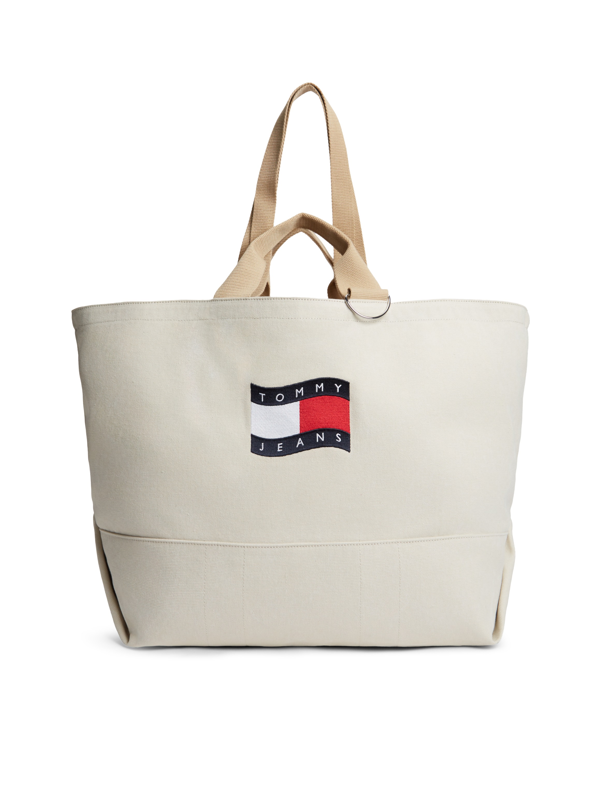 Tommy Jeans Tragetasche "TJW WAVE FLAG MED TOTE" Unisex Tragetasche, Umhängetasche, Shopper, Henkeltasche im Used-Look