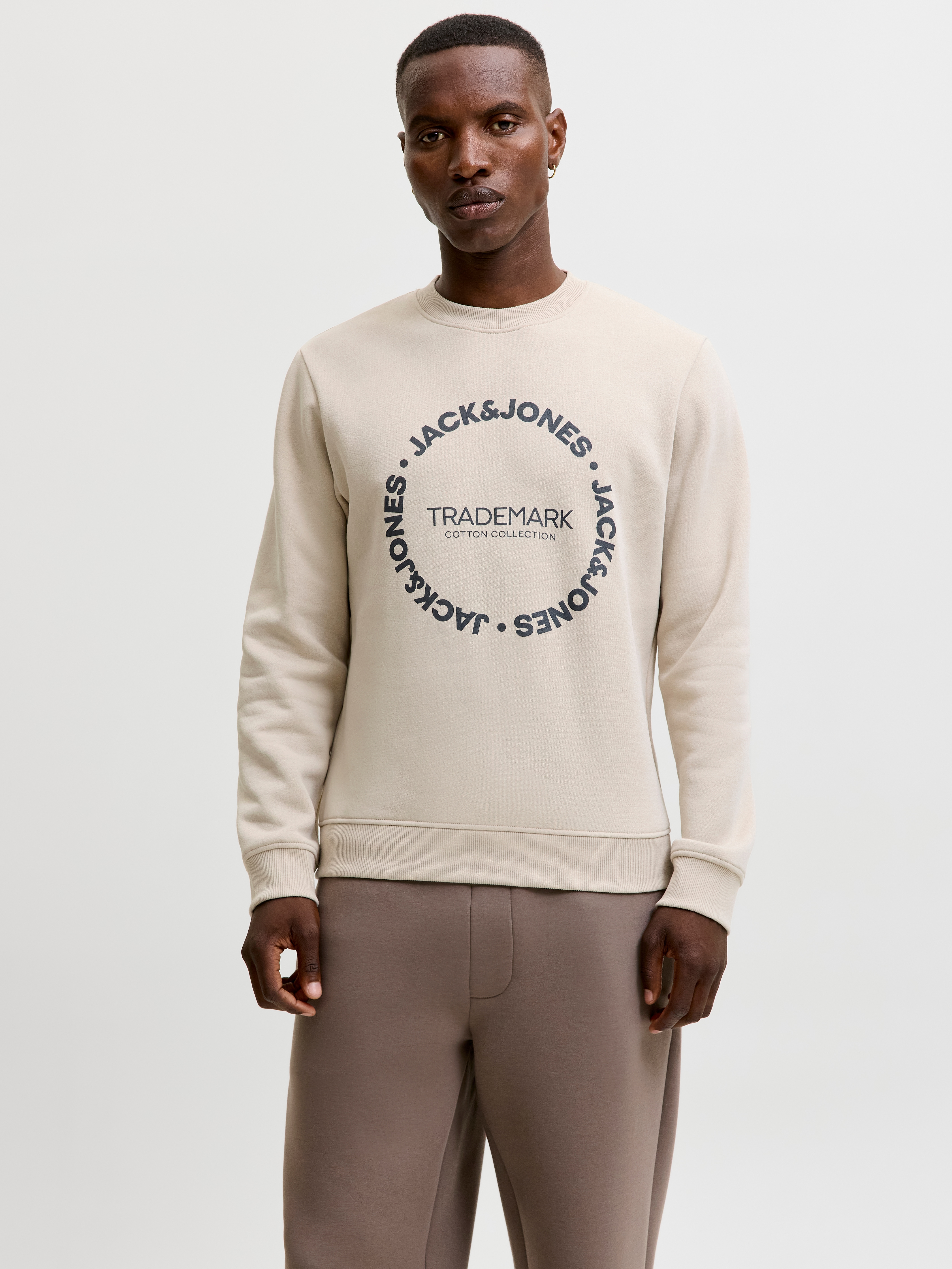 Jack & Jones Sweatshirt "JJBENSON SWEAT CREW NECK", Materialmix, regular fit