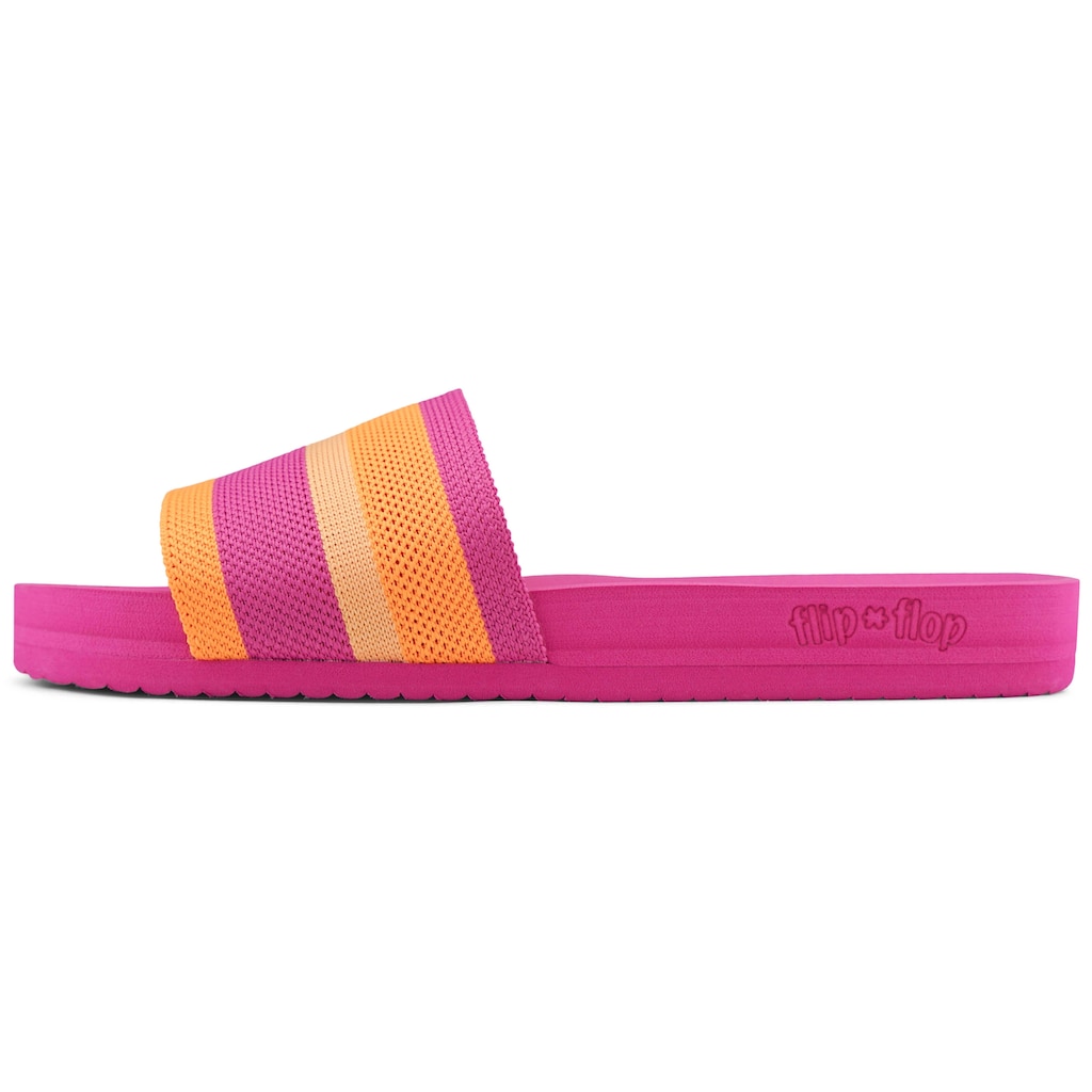 Flip Flop Pantolette »pool*knit multi«, Sommerschuh, Schlappen, Poolsildes mit modischem Streifenmuster