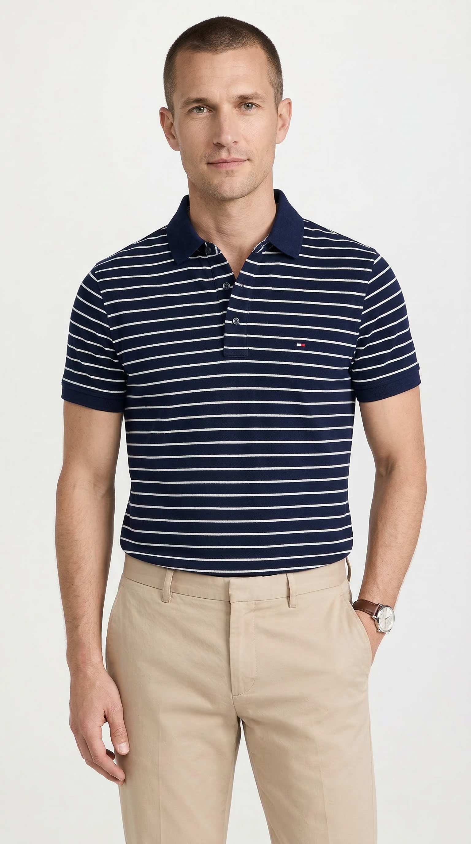 Tommy Hilfiger Poloshirt "1985 SLIM POLO" Markenstickerei, aus Baumwoll-Piqué