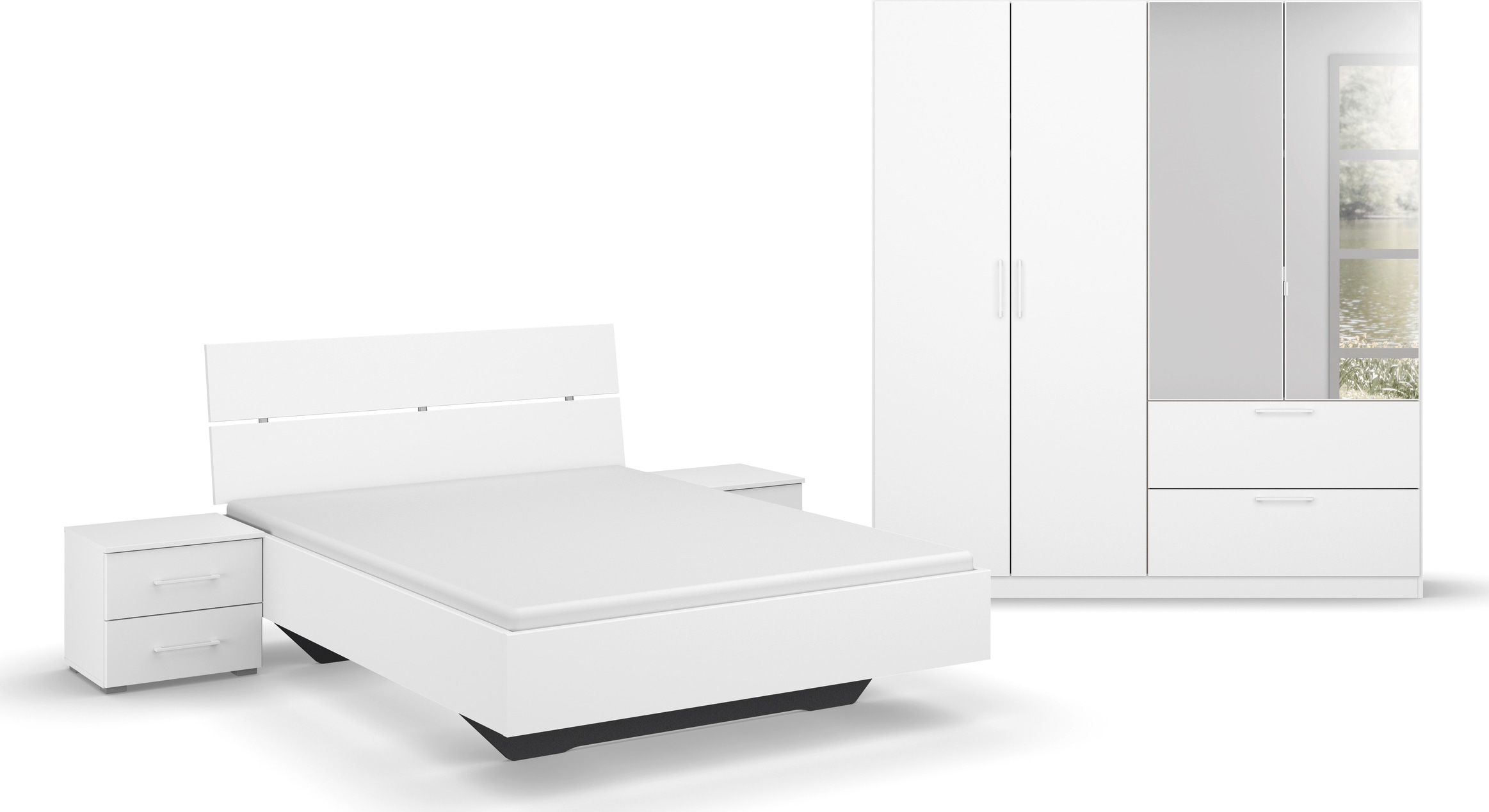 Schlafzimmer-Set »Challenger«, Schrank mit Spiegel in 2 Breiten, Bett in 3 Breiten und...