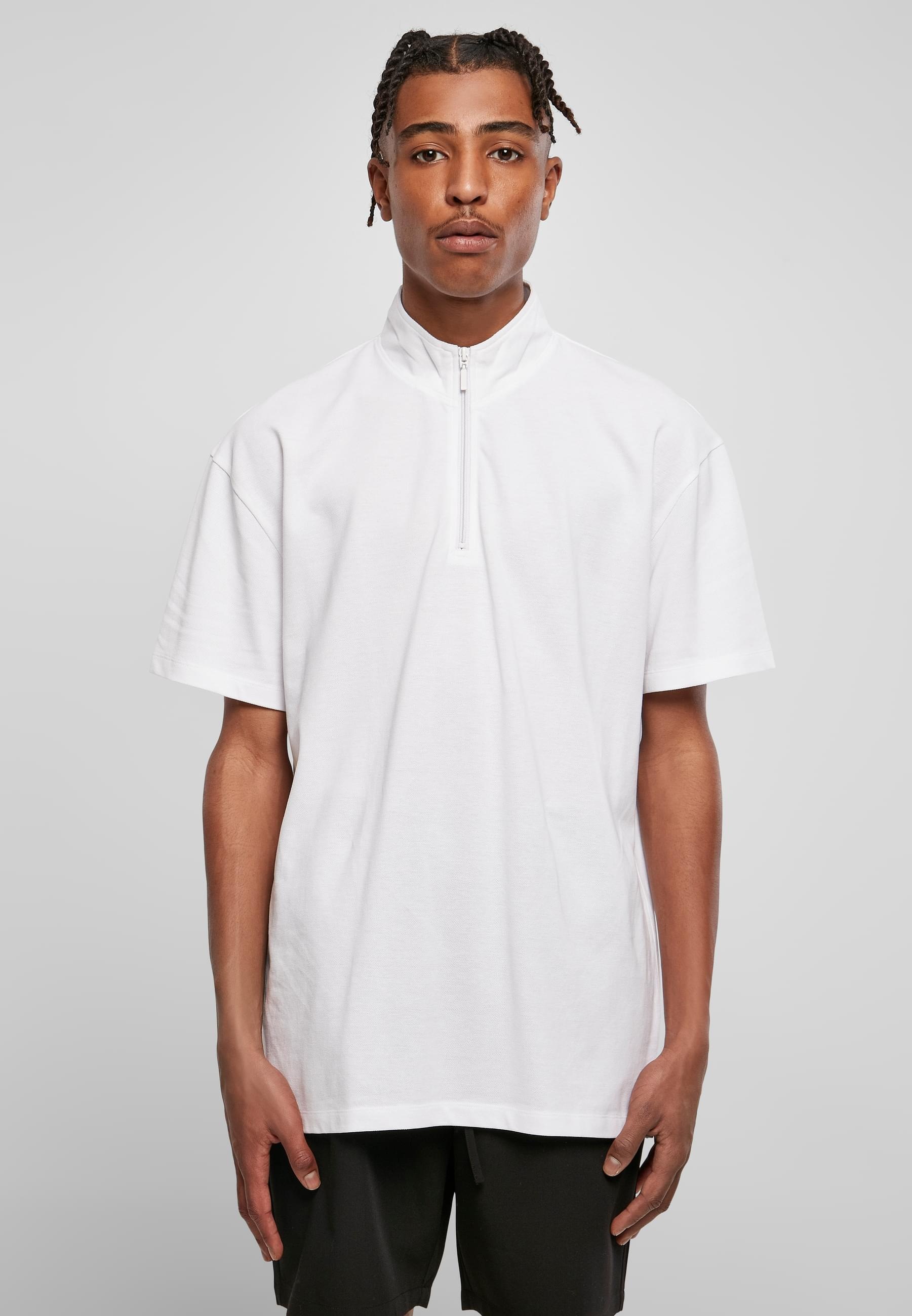 URBAN CLASSICS T-Shirt »Urban Classics Herren Boxy Zip Pique Tee«, (1 tlg.)