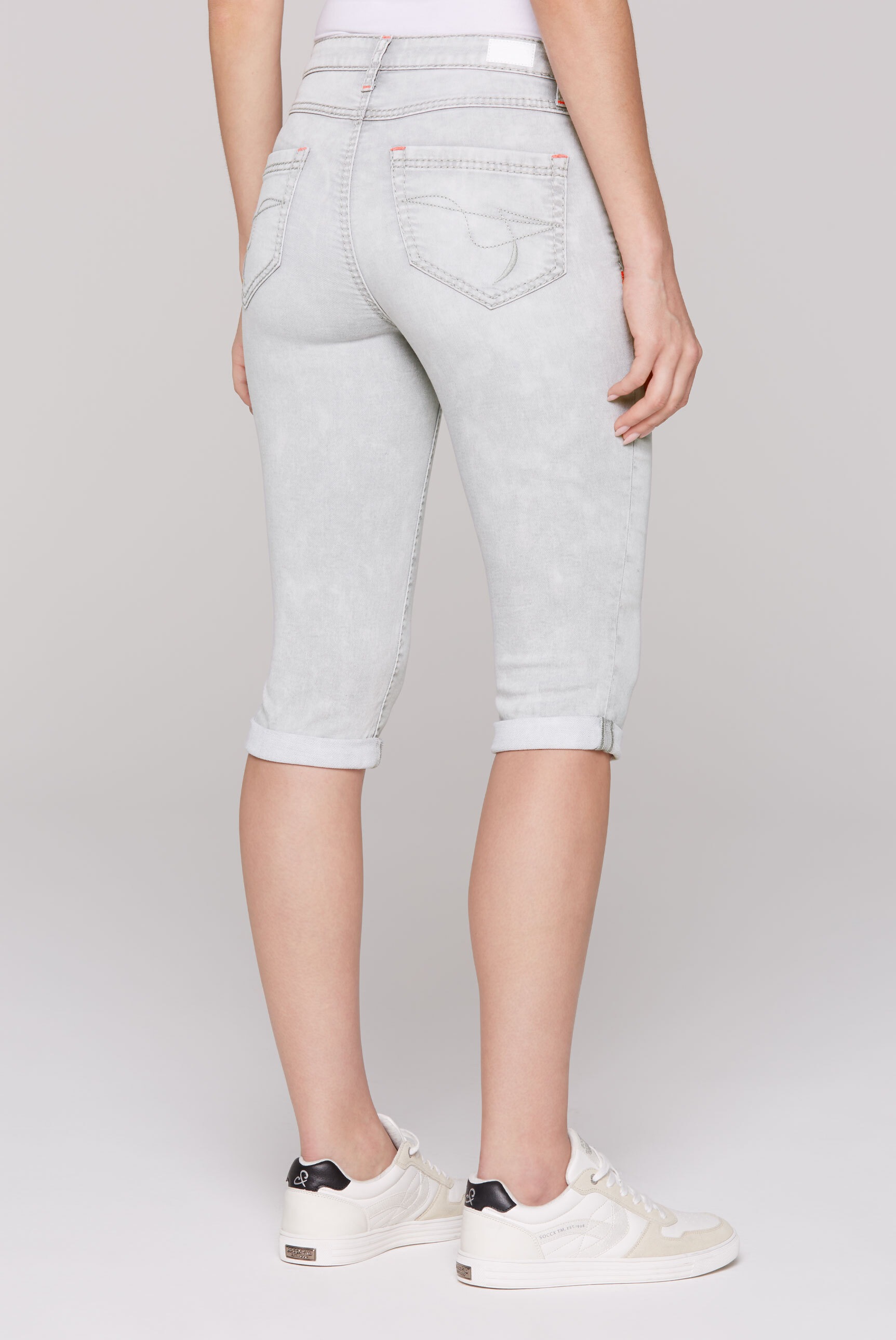 SOCCX Jeansshorts, mit Wording-Print