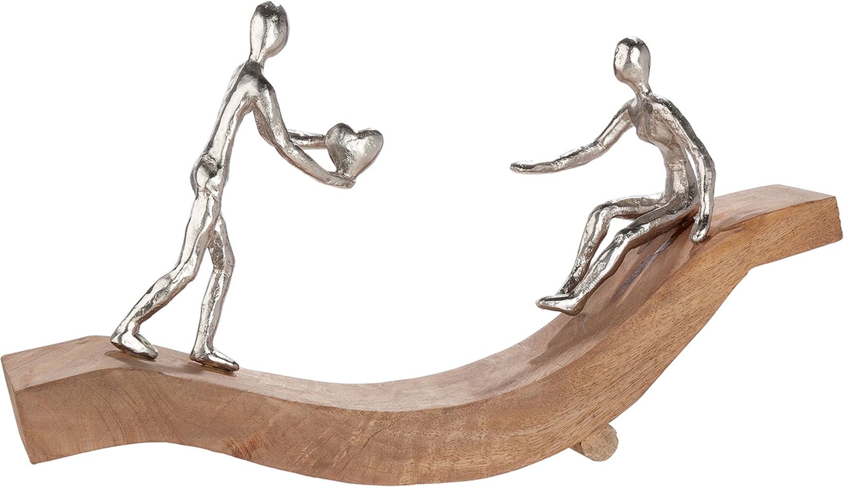 GILDE Skulptur "Skulptur Catch my heart naturfarben" Liebe Romantik Paar Zuneigung Emotion Verbundenheit
