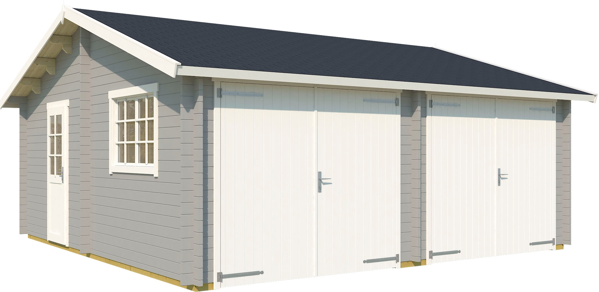 LASITA MAJA Garage »Falkland«, (Set, Für 2 Fahrzeuge geeignet), Garage + 2  Holztoren online bestellen | BAUR | Garagen
