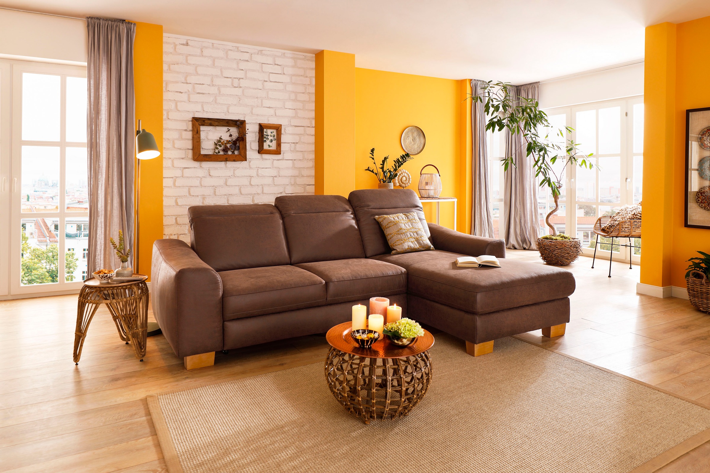 Home affaire Ecksofa "Dundee L-Form" wahlweise mit Kopfteilverstellung und günstig online kaufen