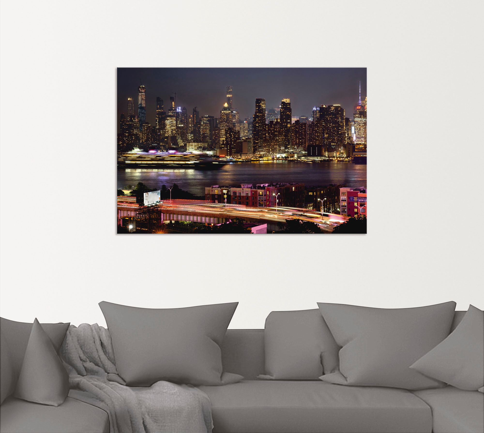 Artland Poster »New York Skyline II«, Amerika, (1 St.), als Alubild, Leinwandbild, Wandaufkleber oder Poster in versch. Größen
