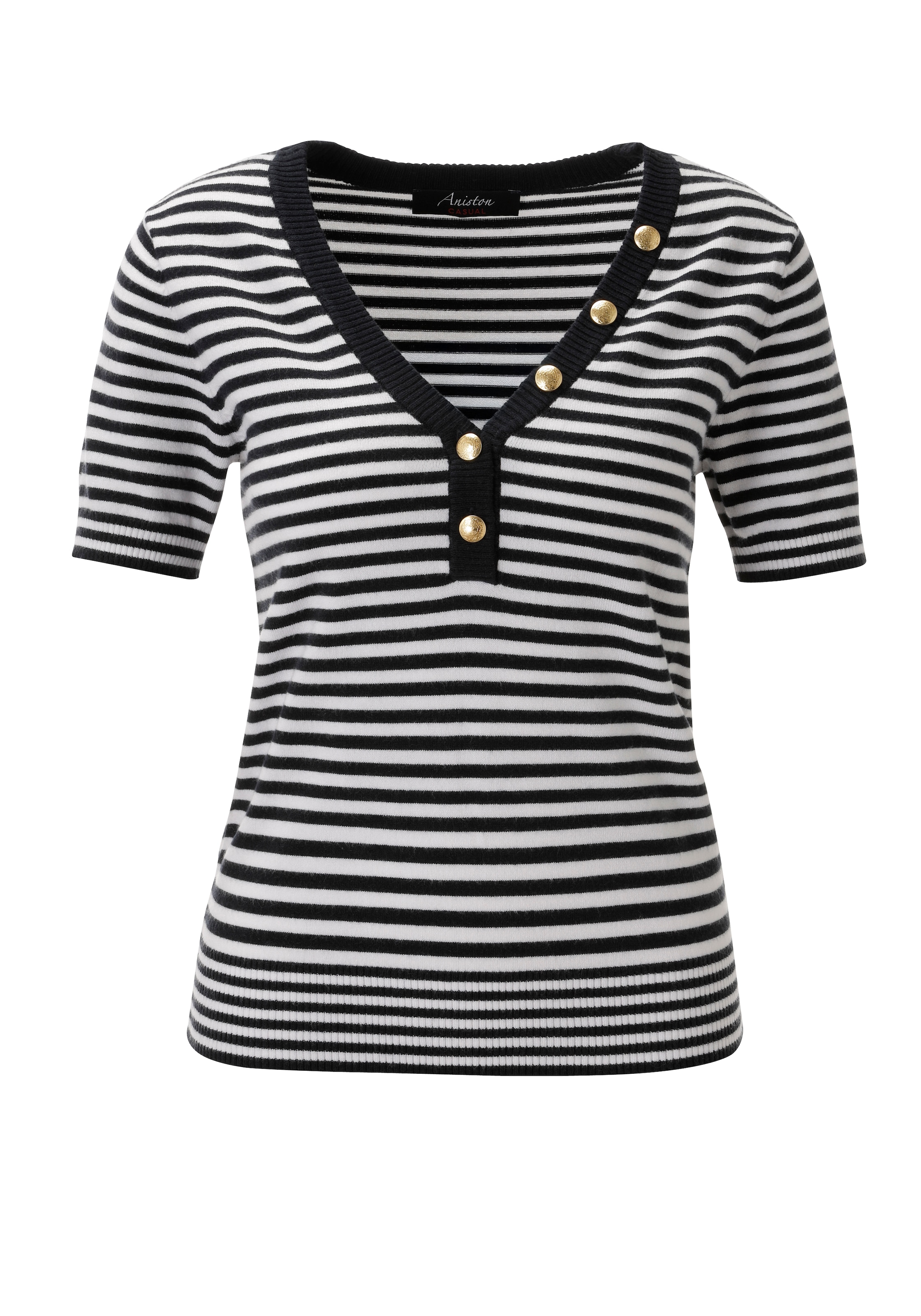 Aniston CASUAL Strickpullover im maritimen Streifen-Dessin - NEUE KOLLEKTION