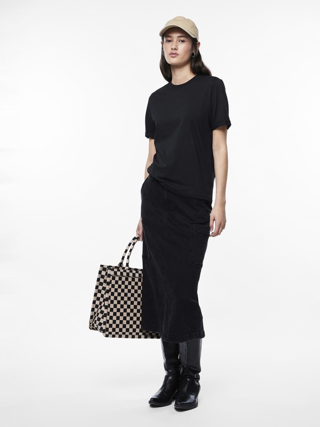 pieces Rundhalsshirt »PCRIA SS FOLD UP SOLID TEE NOOS BC«
