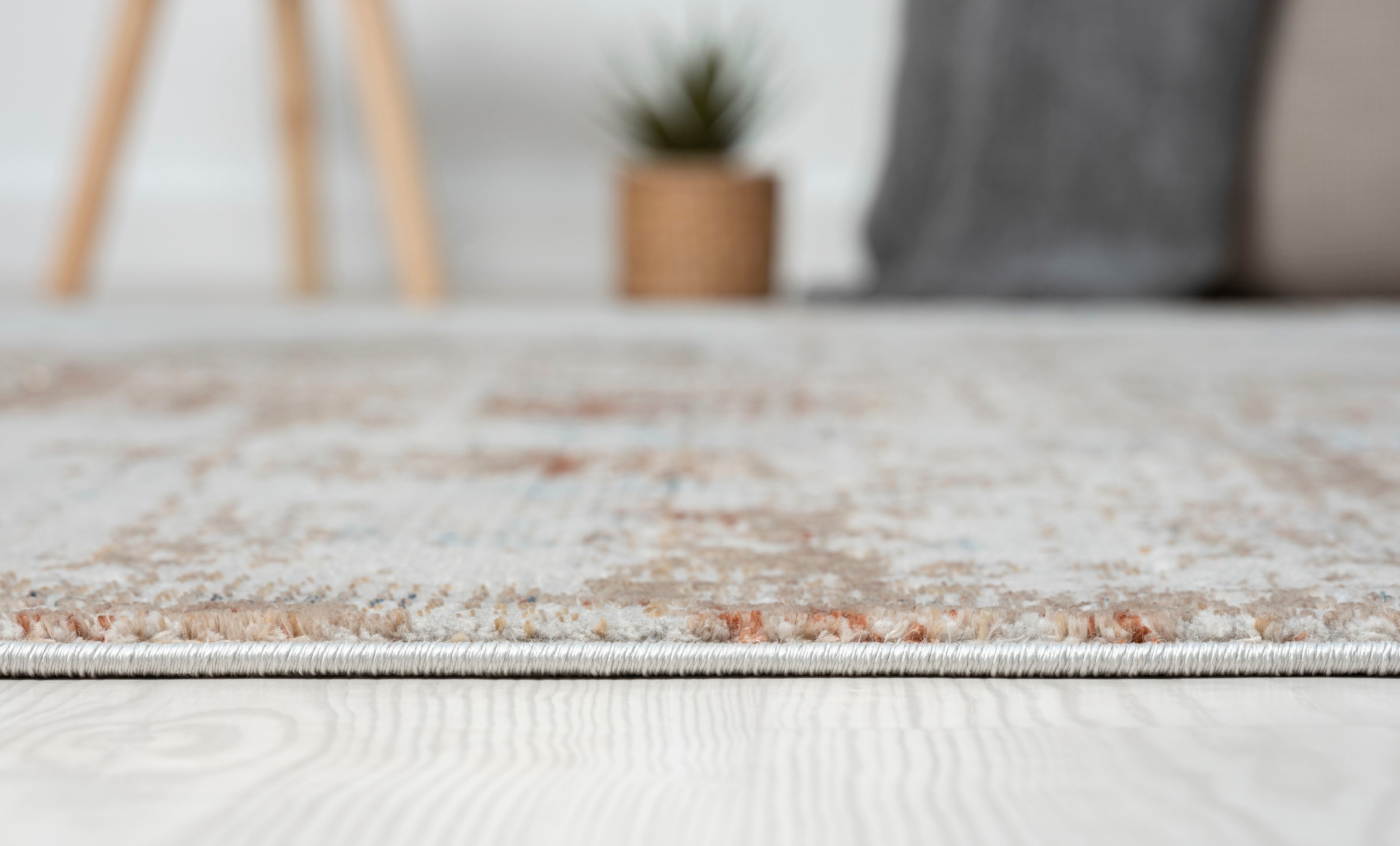 Myflair Möbel & Accessoires Teppich »Esme 2«, rechteckig, 8 mm Höhe, Kurzflor, Vintage Look, mit Fransen, besonders weich durch Microfaser