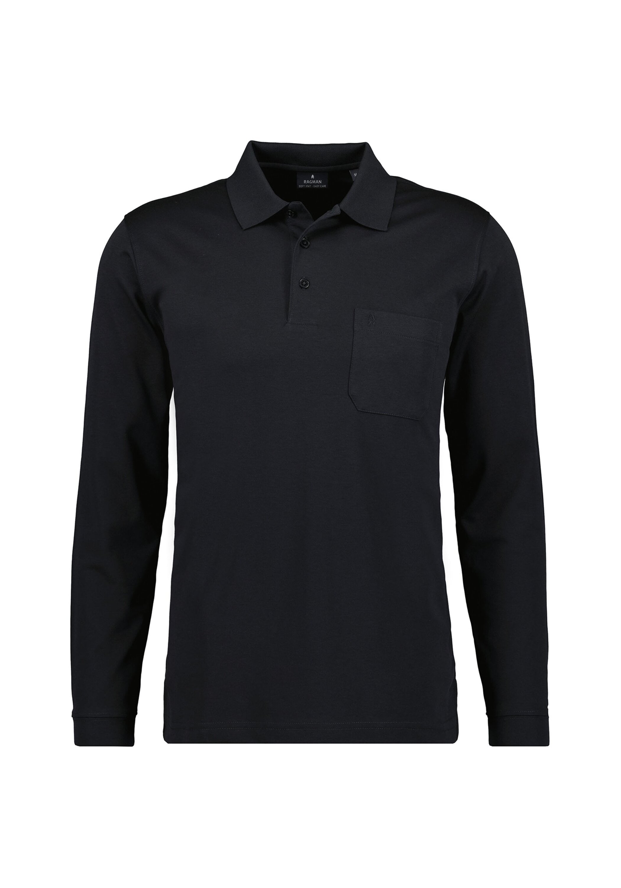 RAGMAN Poloshirt "Poloshirt Soft Knit Polo Knopf Langarm" günstig online kaufen