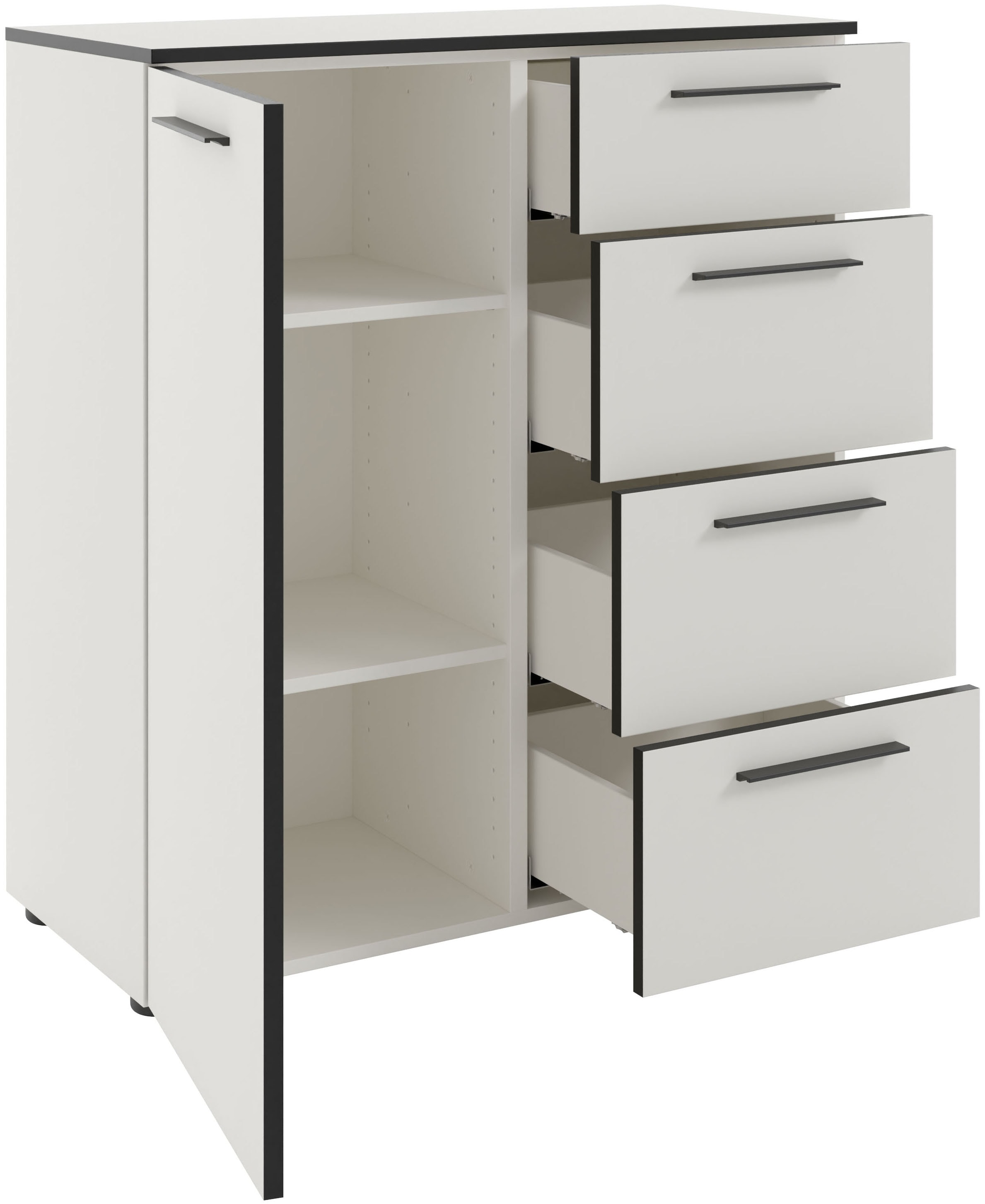 Manjana Möbel Kommode »Kommode mit Schwarz matten Metallgriffen in verschiedenen Ausführungen«