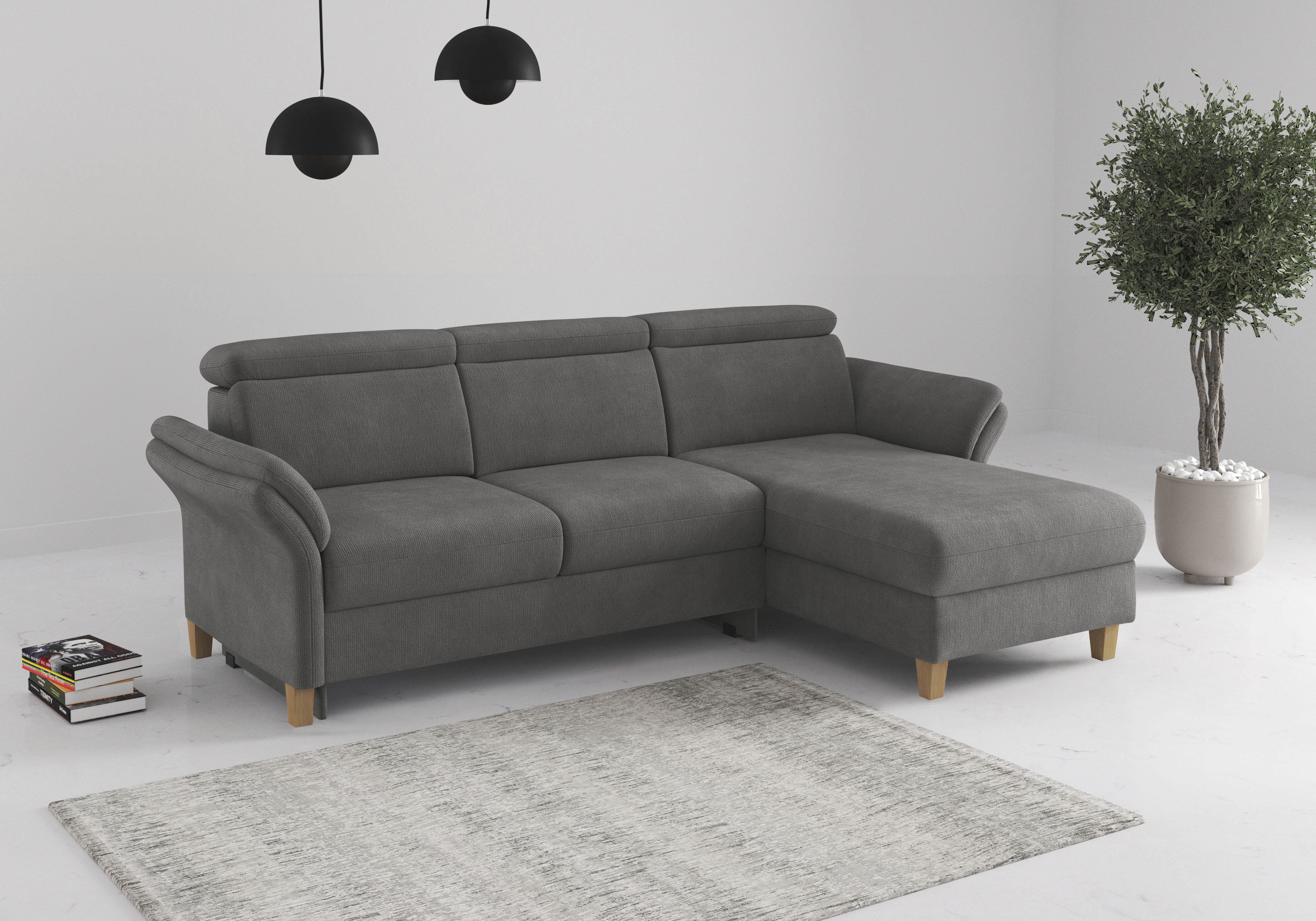 OTTO home Ecksofa "Glendale, L-Form" inkl. Kopfteilverstellung, wahlweise mit Vorziehsitz und Bettkasten