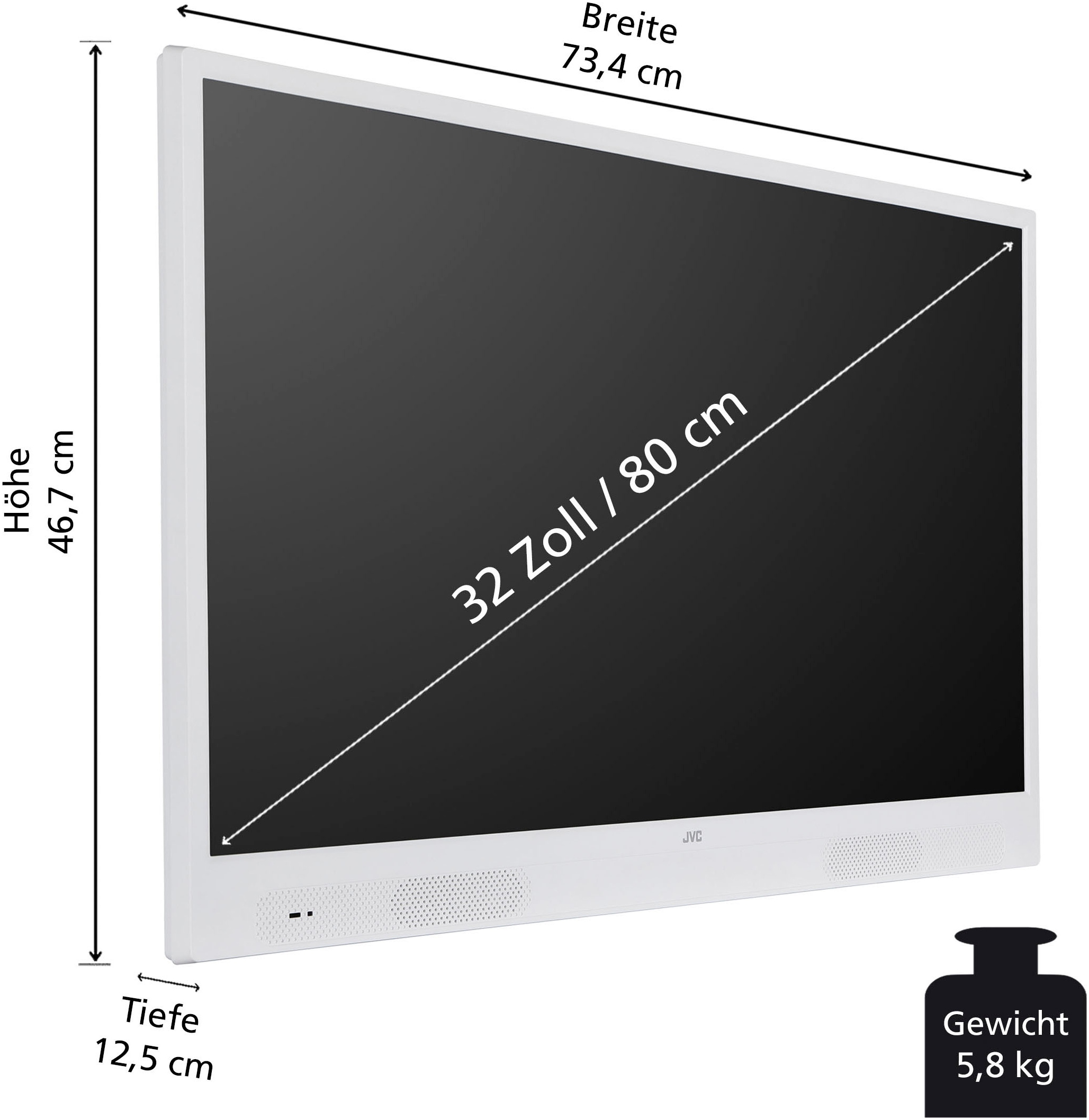 JVC LED-Fernseher »LT-32VHP256W«, Smart-TV