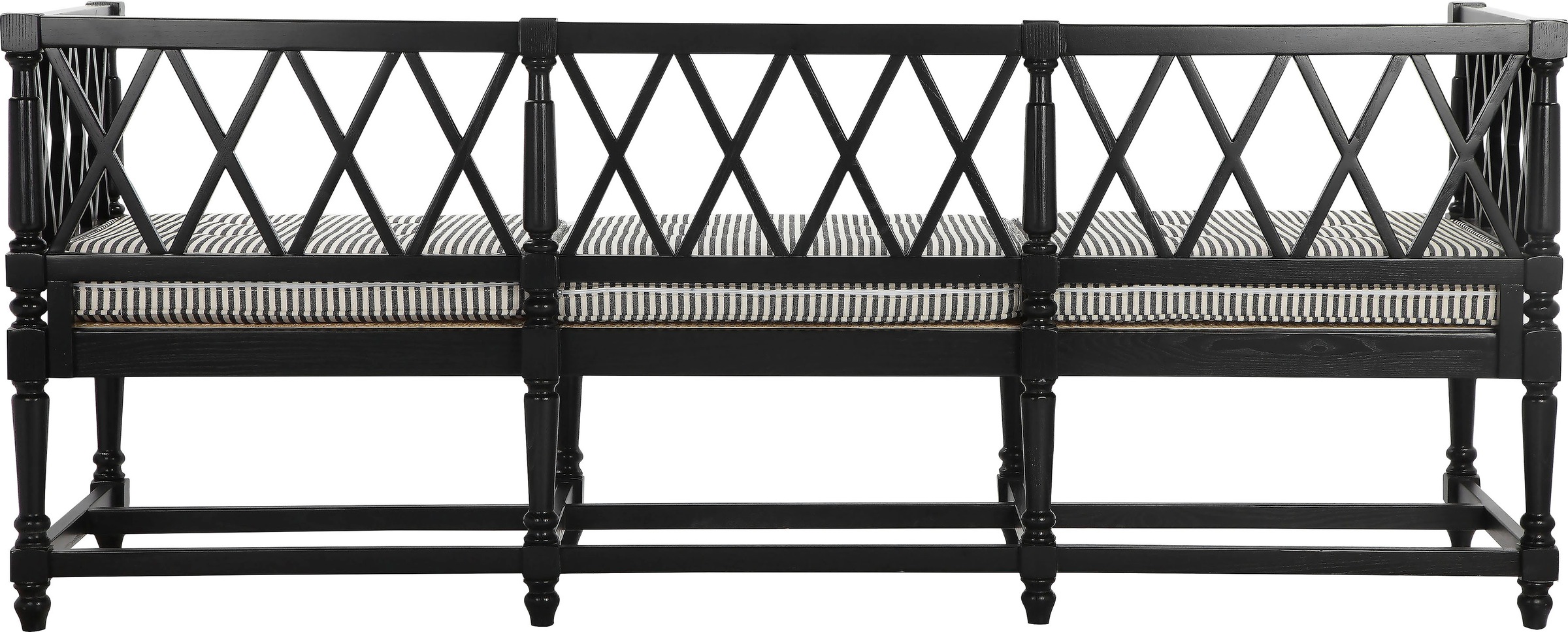 GMK Collection Sitzbank »Grenoble«, Escheholz, Sitzkissen aus Webstoff in schwarz/weiß, Breite 200,6 cm