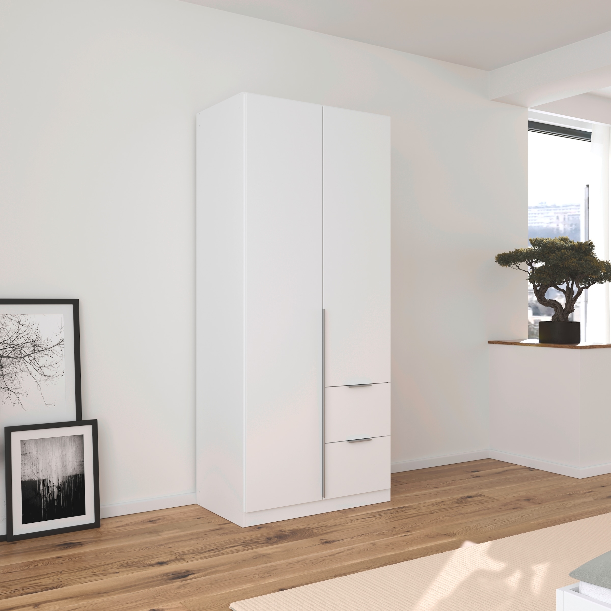 rauch Drehtürenschrank »Kleiderschrank Schrank Garderobe AGORDO mit Dekor- oder Hochglanzfront«, mit Außenschubkästen, in 6 Breiten und 2 Höhen MADE IN GERMANY