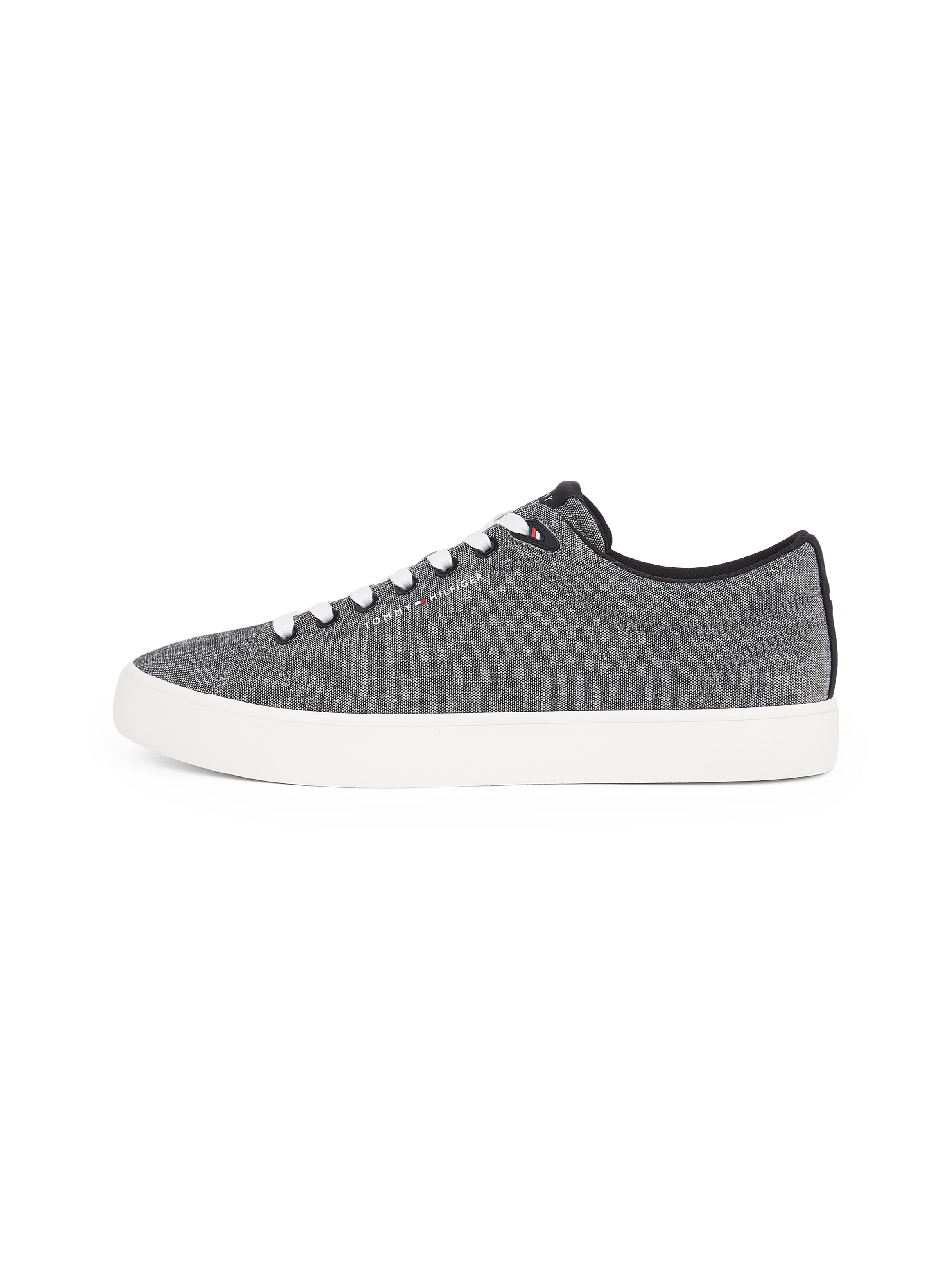 Tommy Hilfiger Sneaker »TH HI VULC LOW CORE CHAMBRAY«, Freizeitschuh, Halbschuh, Schnürer in melierter Optik