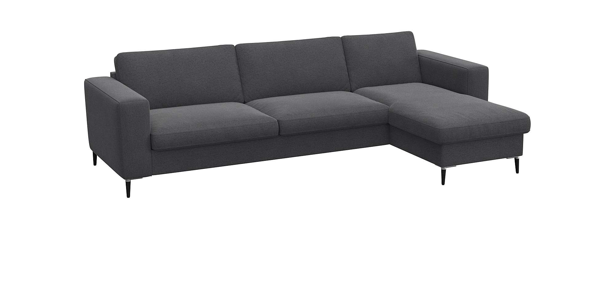 FLEXLUX Ecksofa »Fiore, superbequemer Sitzkomfort durch Kaltschaum im Sitz, L-Form« breite Armlehnen, Füße Alu+schwarz