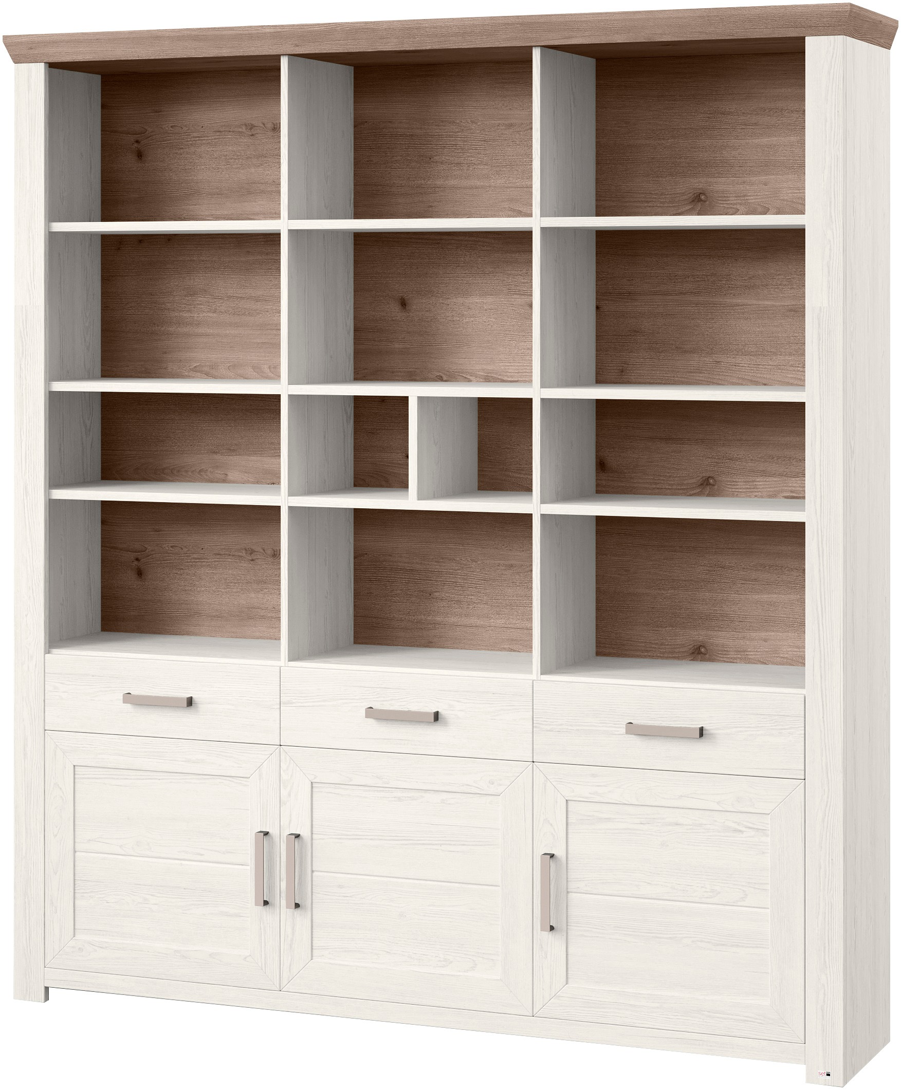 set one by Musterring Aktenregal »York«, offenes Design, wahlweise mit Beleuchtung, 3 Farben, Breite 184 cm