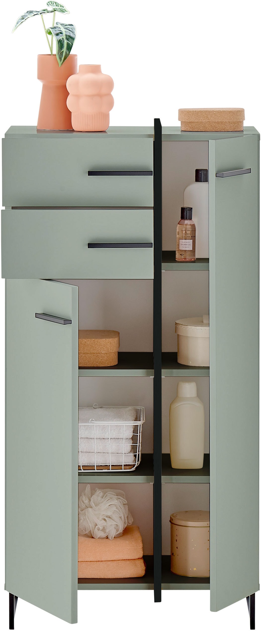 BASIC by Balculina Midischrank »Palermo, BxHxT 60x119x35 cm« 1 Stk. tlg. Breite 60cm, Softclose, Metallfüße