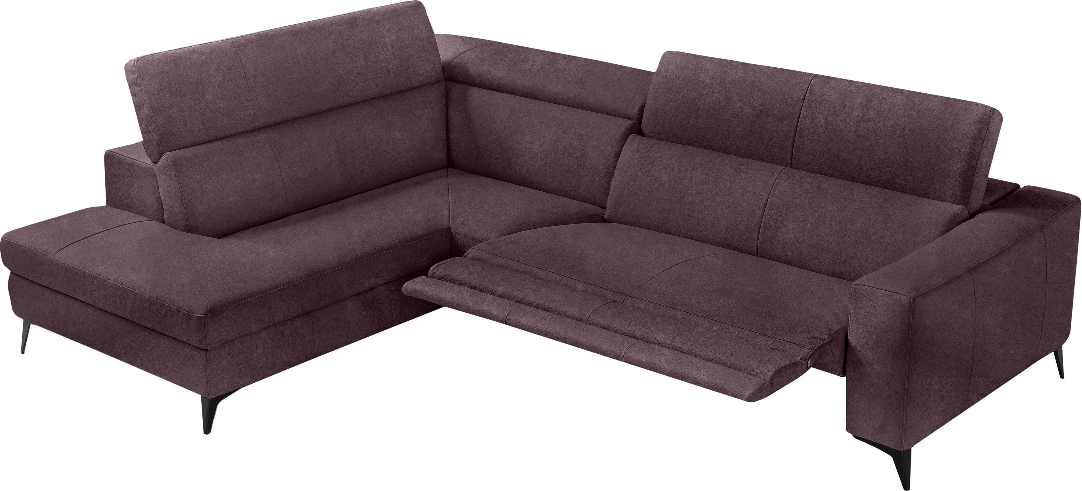 Egoitaliano Ecksofa "Edith, Designsofa mit hohem Sitzkomfort, Breite 269cm, L-Form" inkl. elektrischer Relaxfunktion und manuell verstellbaren Kopfteilen