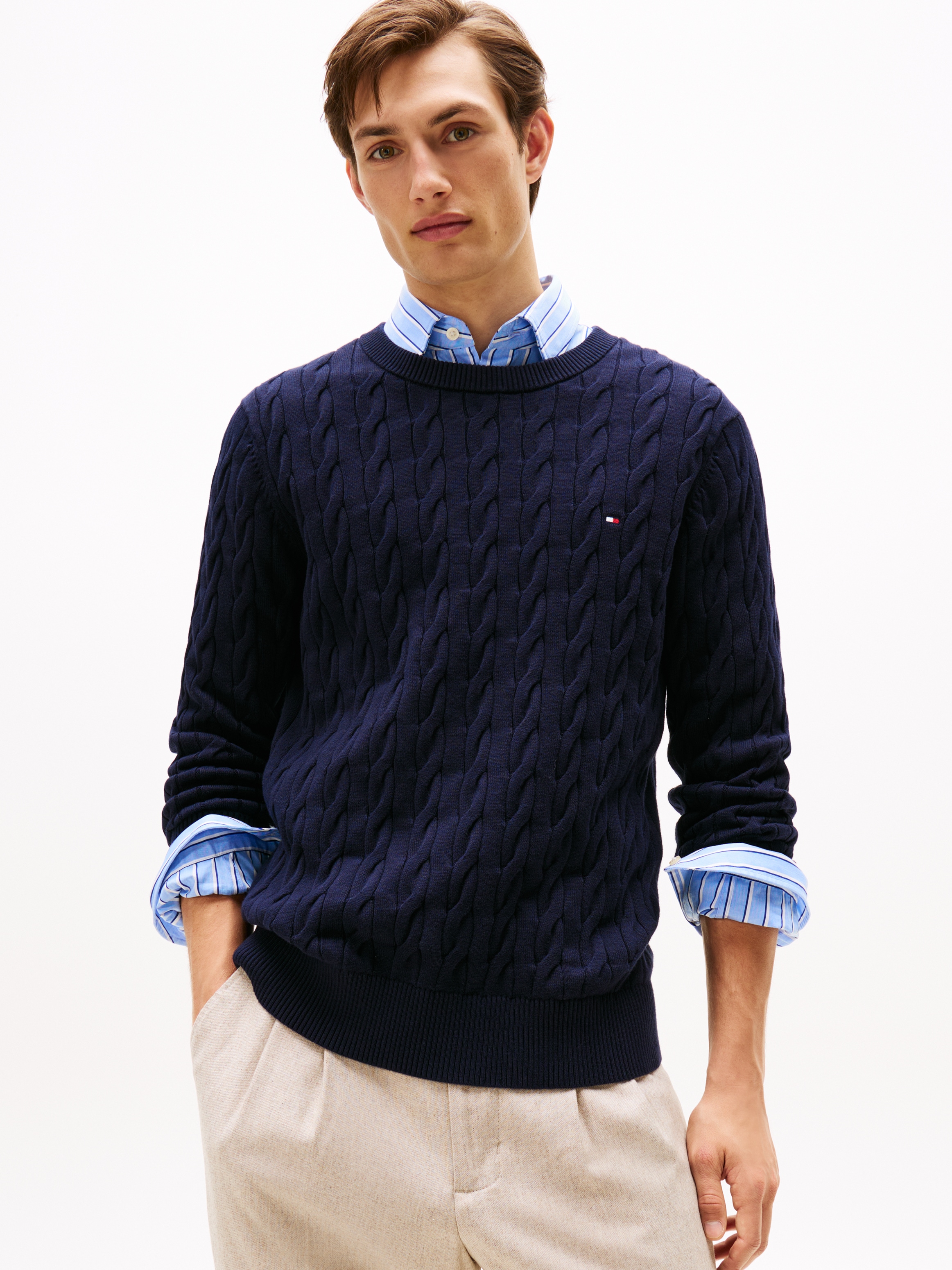 Tommy Hilfiger Strickpullover »CLASSIC CABLE CREW NECK«