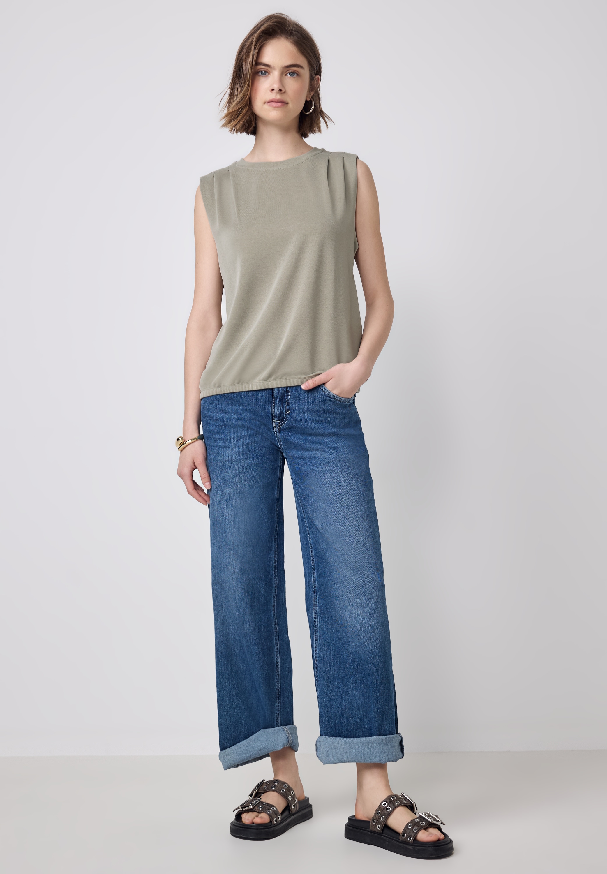 STREET ONE STUDIO T-Shirt, aus softem Materialmix