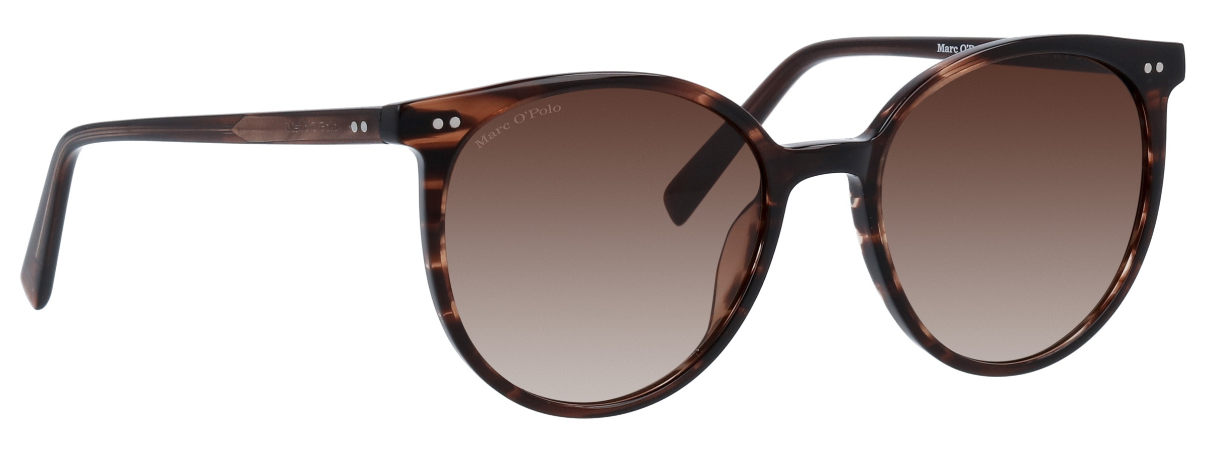 Sonnenbrille MARC O'POLO "Modell 506164", Damen, braun, gemustert, leicht durchscheinend, Sonnenbrillen Sonnenbrille, Form Panto, Logoschriftzug auf Bügel, Kunststofffassung 2