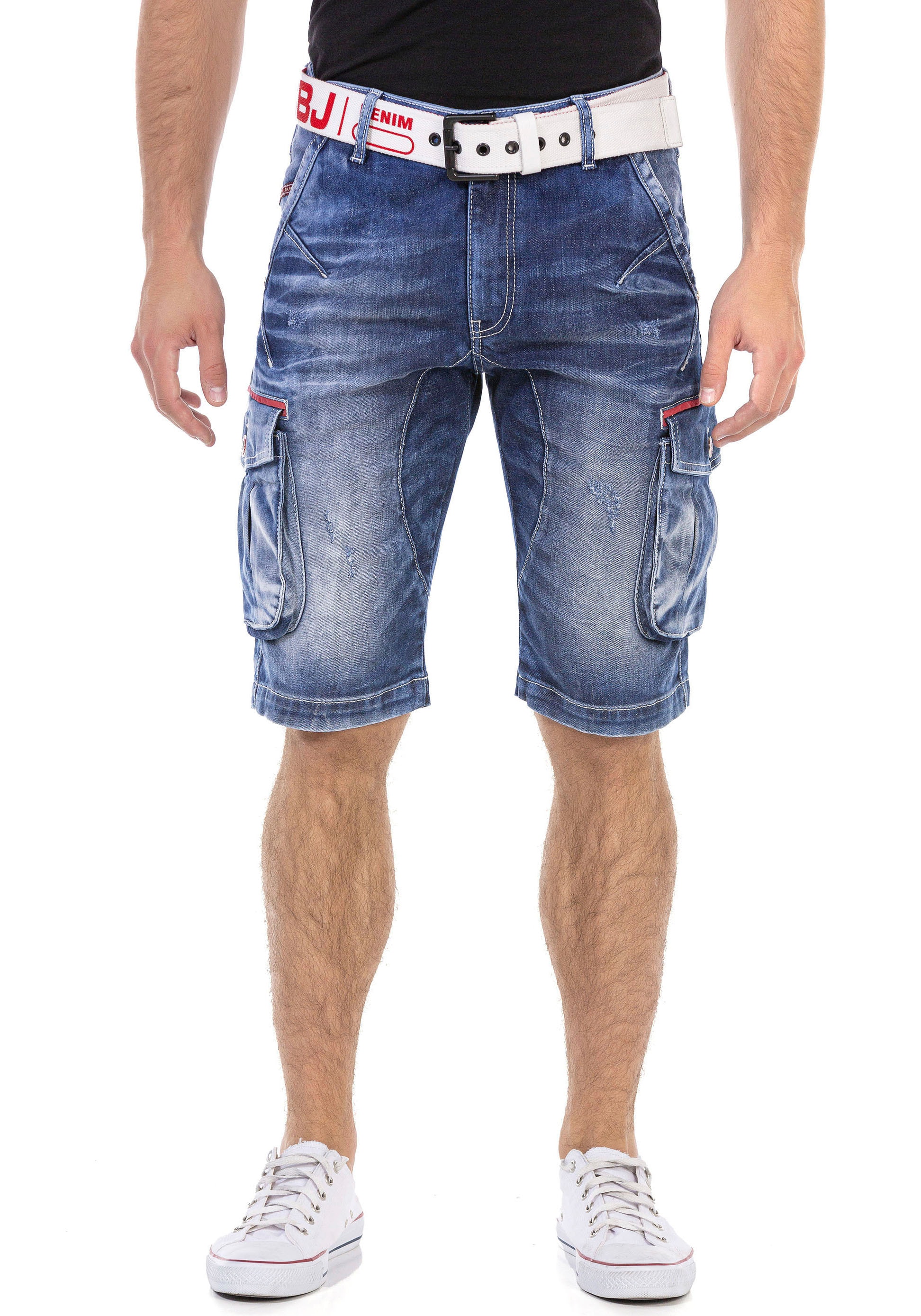 Cipo & Baxx Jeansshorts in Denim, mit Cargotaschen günstig online kaufen