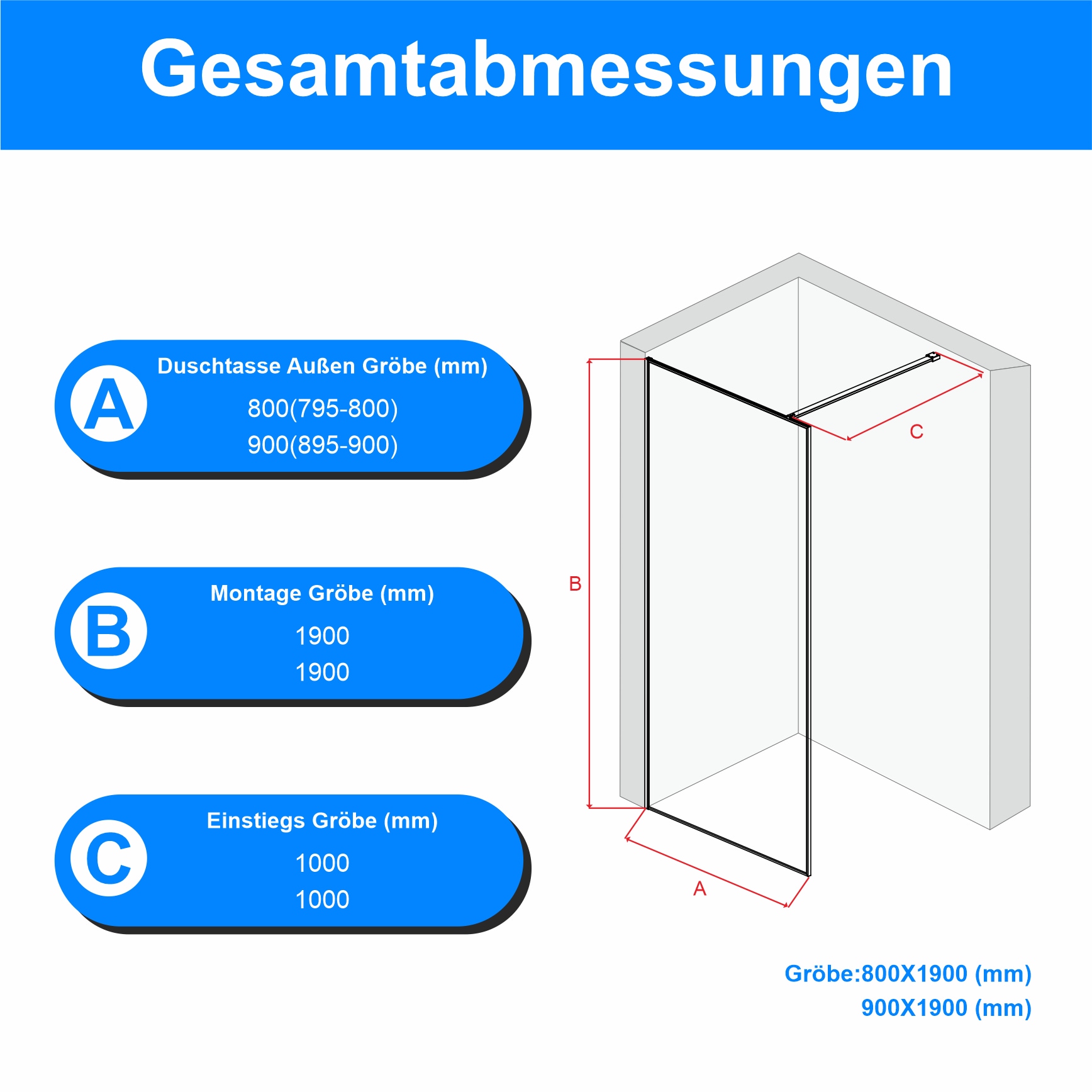 welltime Walk-in-Dusche »Frame« Rundumrahmen, auch mit stabilisierendem Eckregal in der Plus Variante