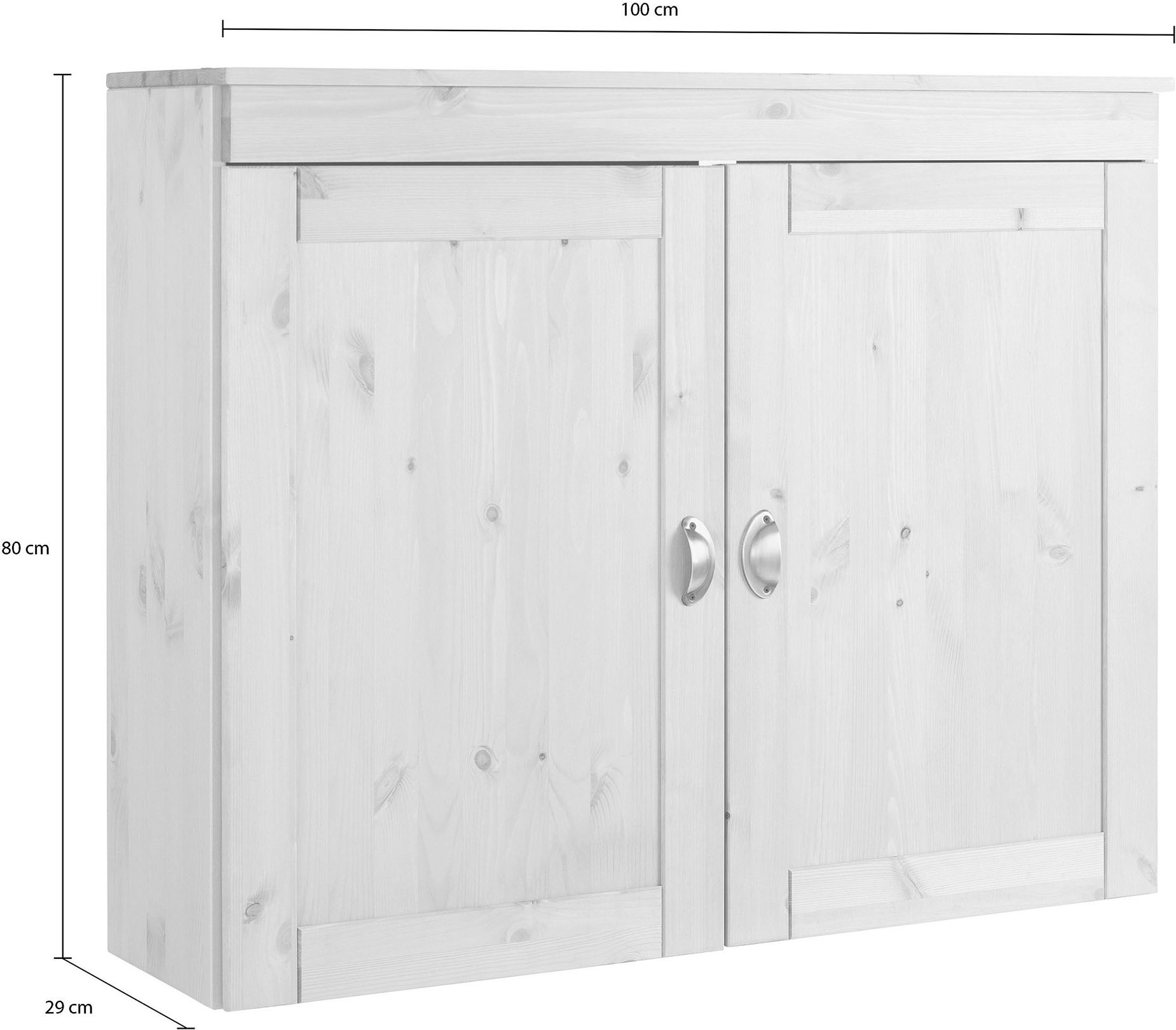 Home affaire Hängeschrank »Oslo« 100 cm breit, massiver Kiefer, 2 Türen, Metallgriffe, Landhaus-Optik