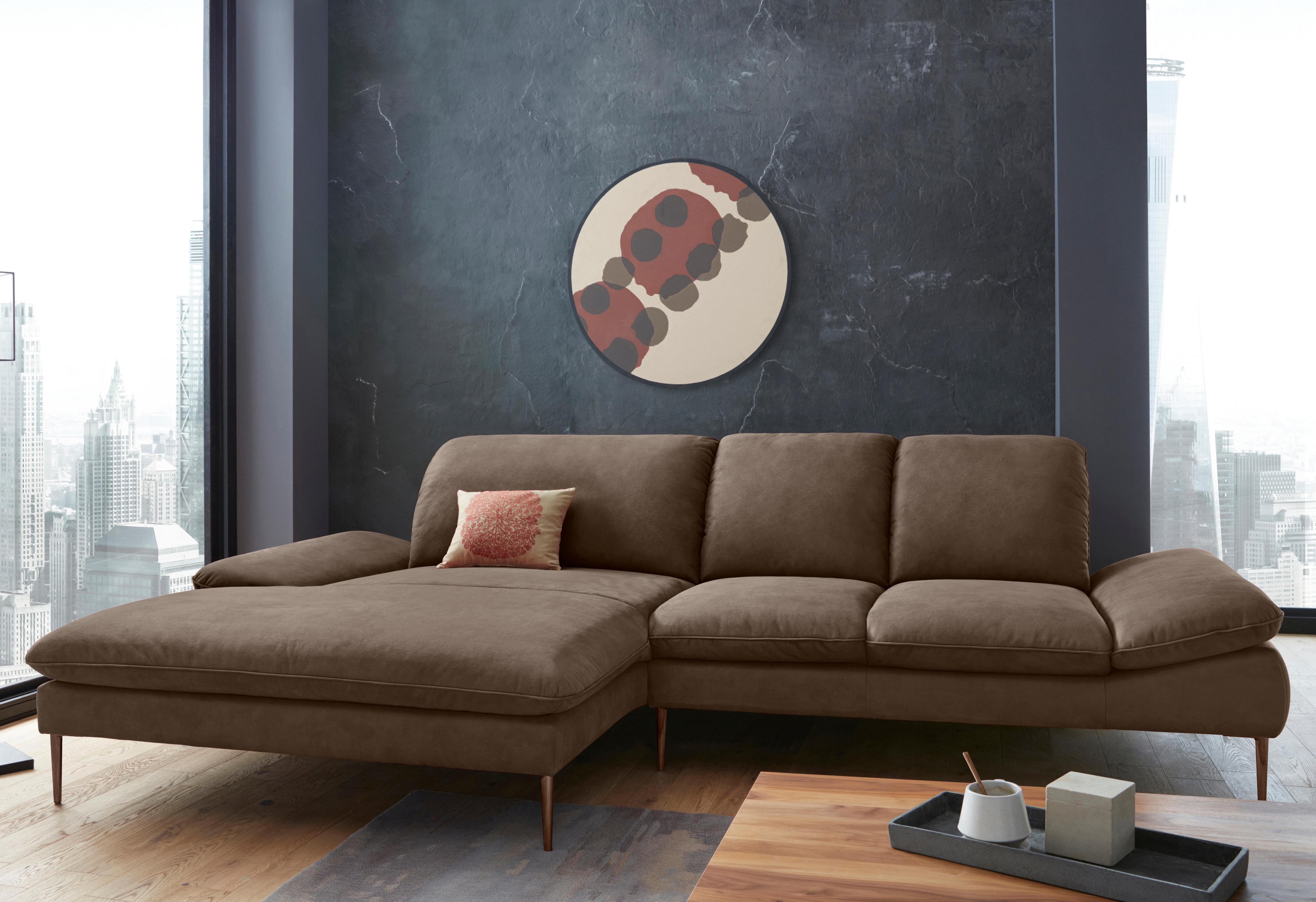 W.SCHILLIG Ecksofa "enjoy&MORE, Designsofa, bequem, zeitlos und elegant, L-Form" Sitztiefenverstellung, Füße bronze pulverbeschichtet, Breite 310 cm