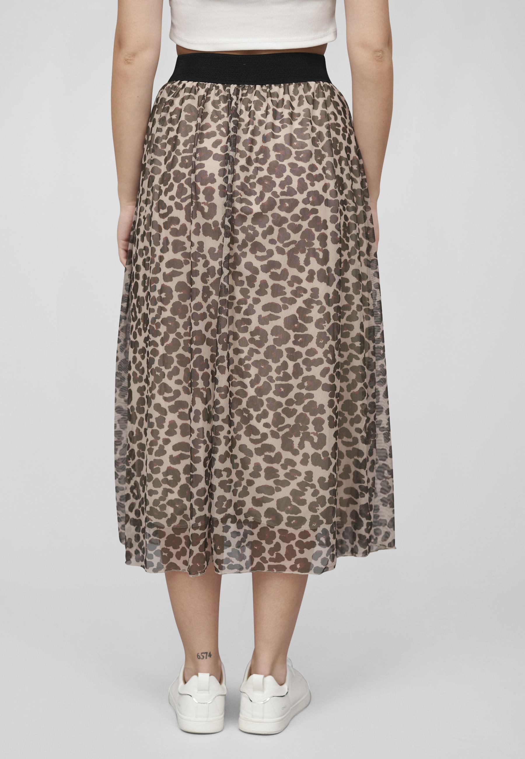 CLOUD 5IVE Sommerrock »CLOUD 5IVE Longform Rock mit Leoprint und Gummiband« 1 Stk.