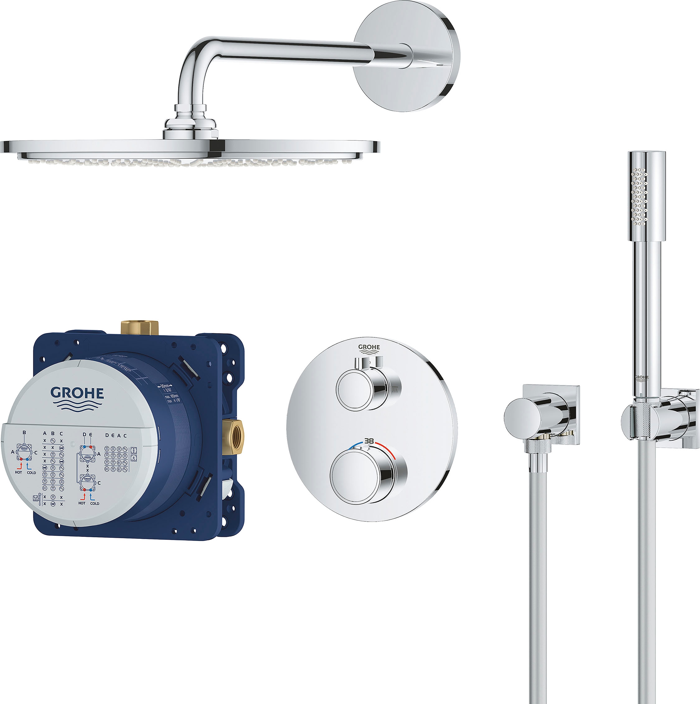 Grohe Duschsystem »Grohtherm«, (Packung), mit langlebieger und scheinender Oberfläche