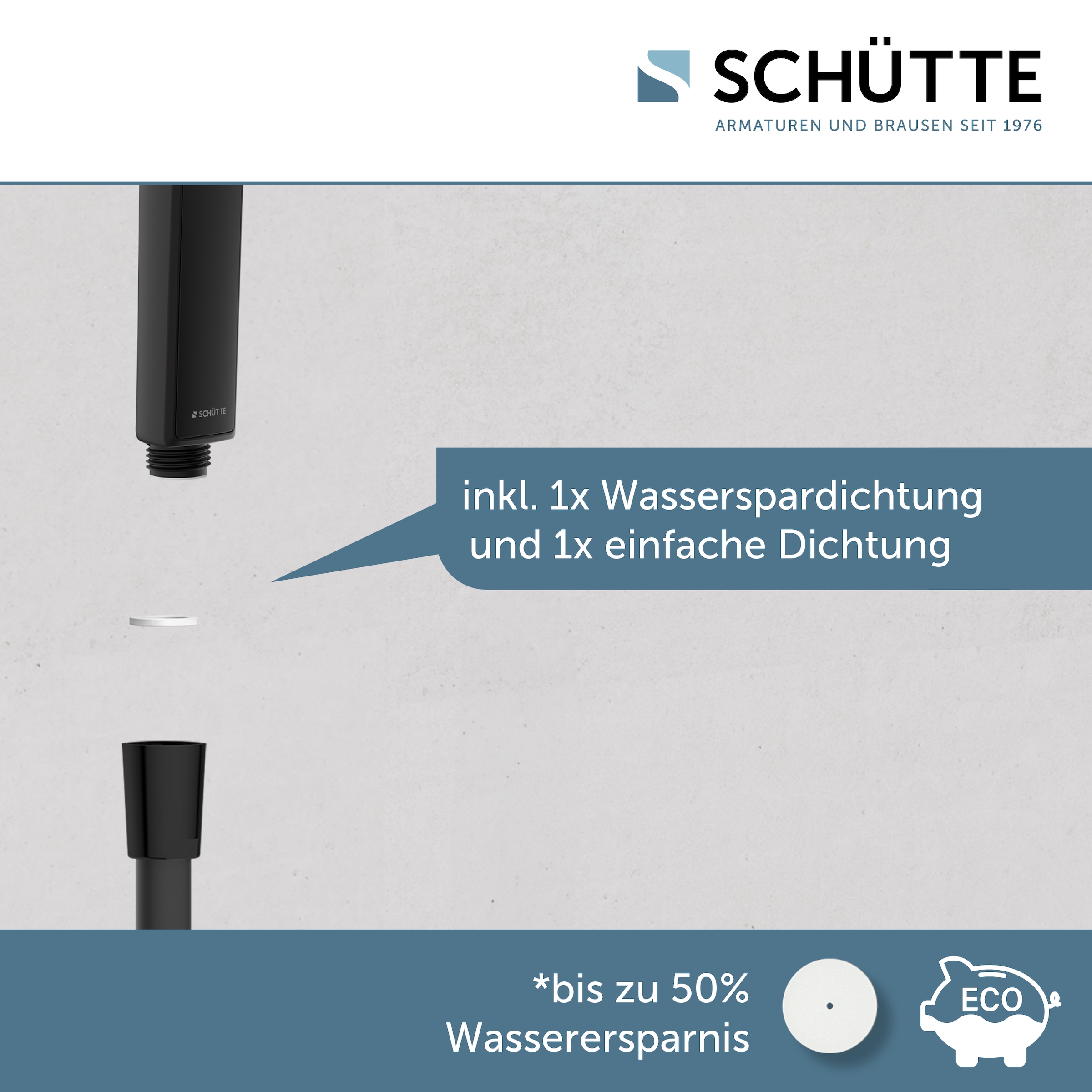 Schütte Handbrause »HAWAII«, 3-fach verstellbar, mit Antikalknoppen, wassersparend, rund