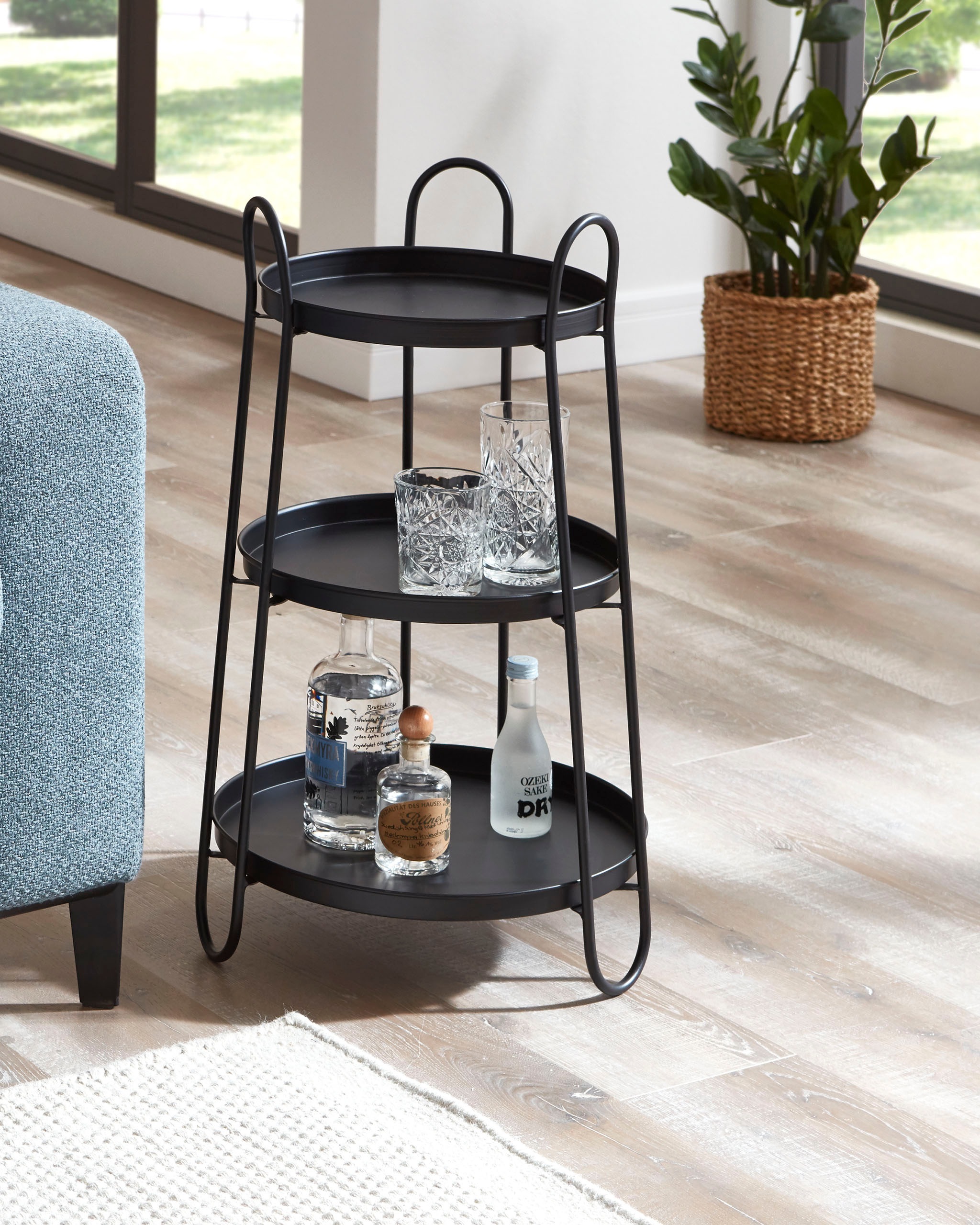 HAKU Beistelltisch »Sofatisch, Wohnzimmertisch« 1 Stk. tlg. rund - aus Metall Schwarz - Ø/H 43/72 cm