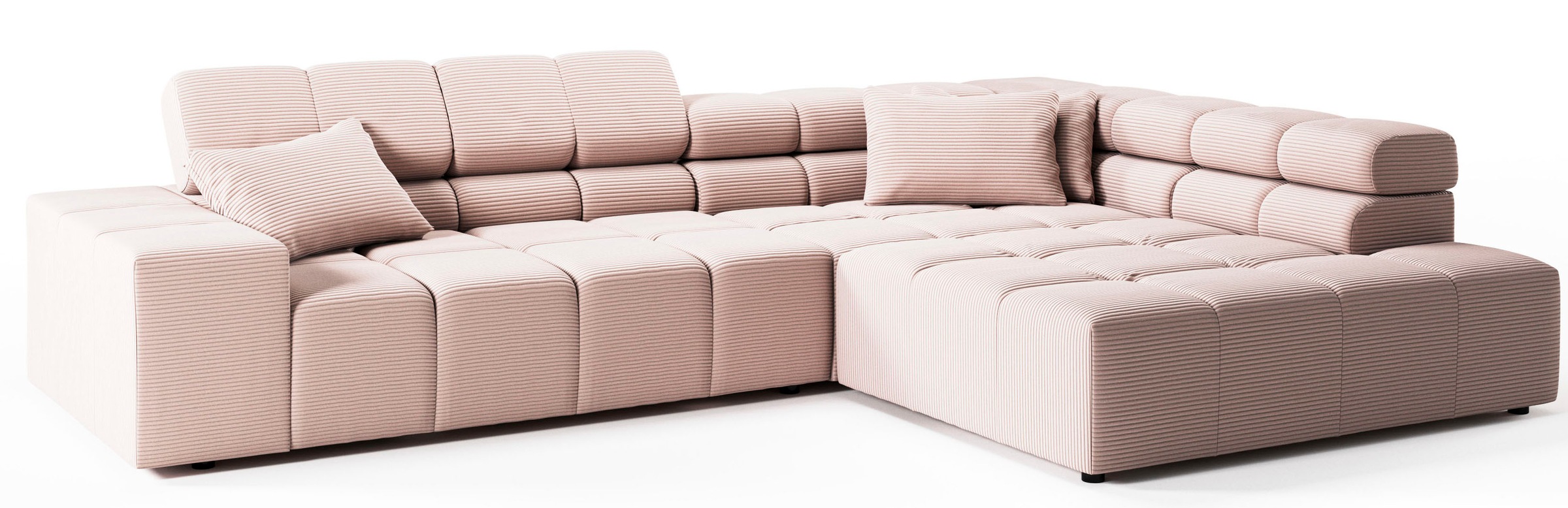 INOSIGN Ecksofa »Ancona incl. Kopfteilverstellung, Zierkissen Breite 319cm, L-Form«, wahlweise motorische Sitztiefenverstellung, auch in Cord + Easy Care