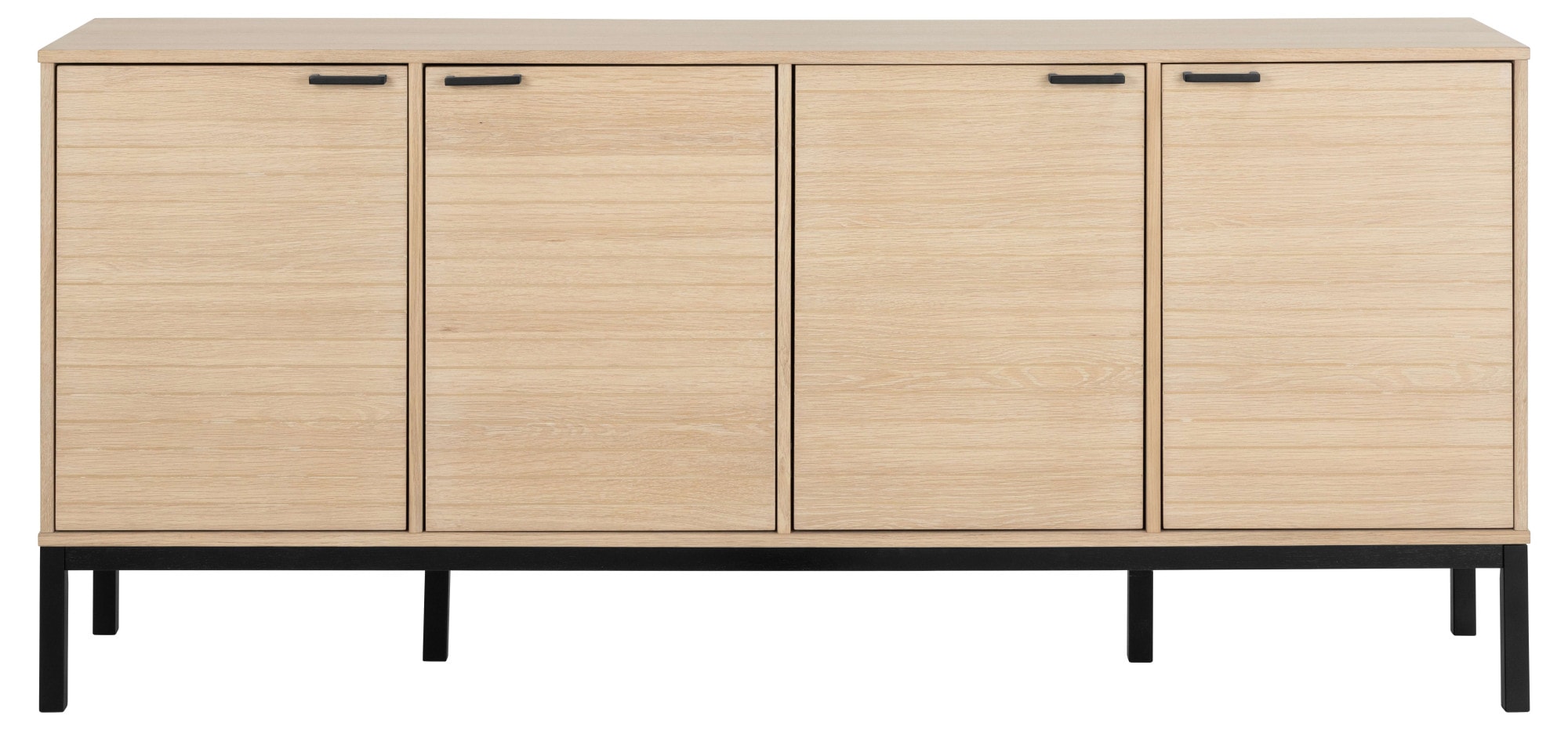 ACTONA GROUP Sideboard »Kensington«, Anrichte, 4 Türen und 4 Böden weiss pigmentiert Eiche, 180x40x80cm