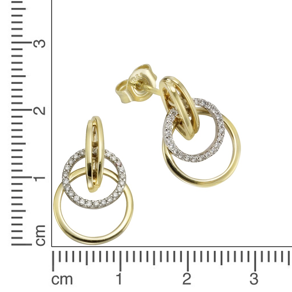 Orolino Paar Ohrstecker »585 Gold zweifarbig 50x Brillant 0,20ct.«