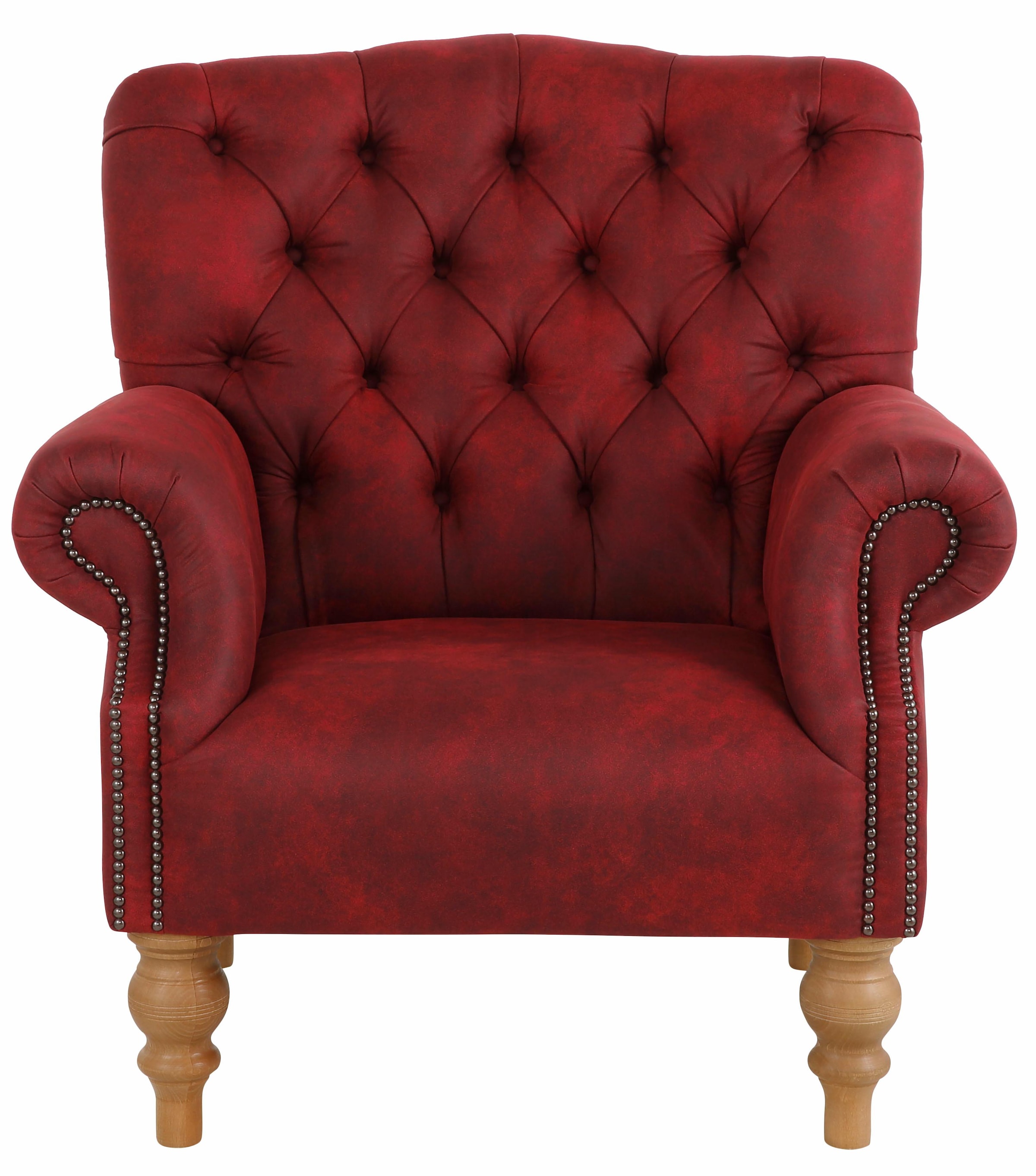 Home affaire Sessel »Lord« mit echter Chesterfield-Knopfheftung und Ziernägeln