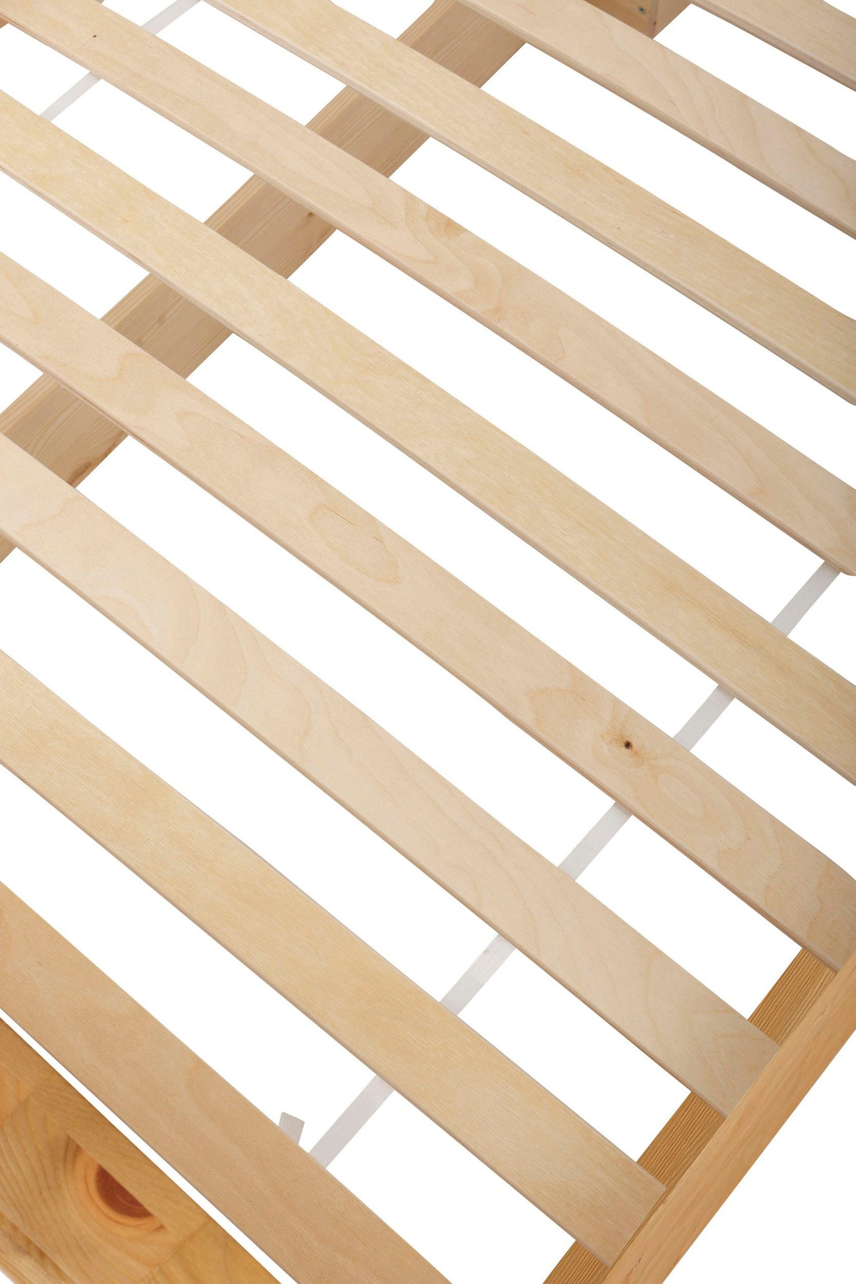 Home affaire Massivholzbett »Konrad, hohe Belastbarkeit! FSC® zertifiziertes Massivholz«, (Breite/Belastbarkeit 180cm/220 KG, 140cm/180 KG), aus massivem Kiefernholz, FSC®-zertifiziert, INKLUSIVE Rollrost