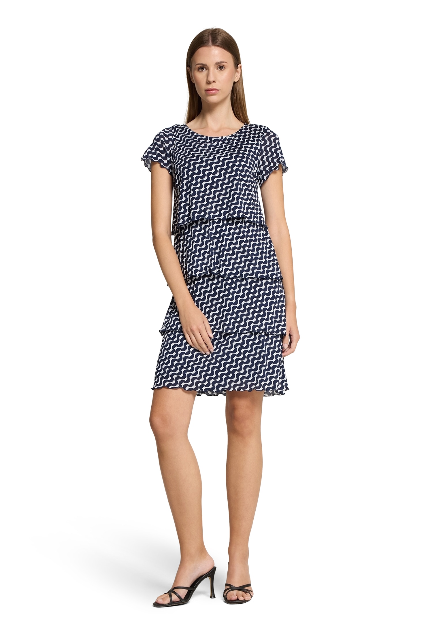 Betty Barclay Sommerkleid »Damen Sommerkleid Stufenkleid mit U-Boot-Ausschnitt« Ohne Tasche Druck