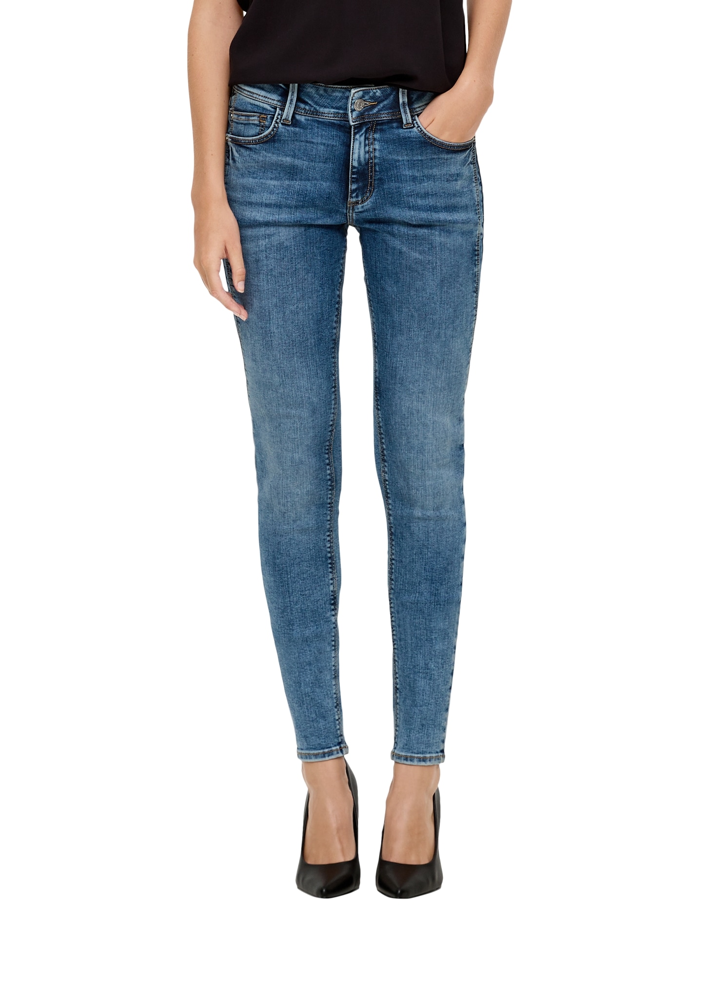 QS Skinny-fit-Jeans Sadie Skinny Fit Jeans mit Taschen in klassischer 5-Poc günstig online kaufen