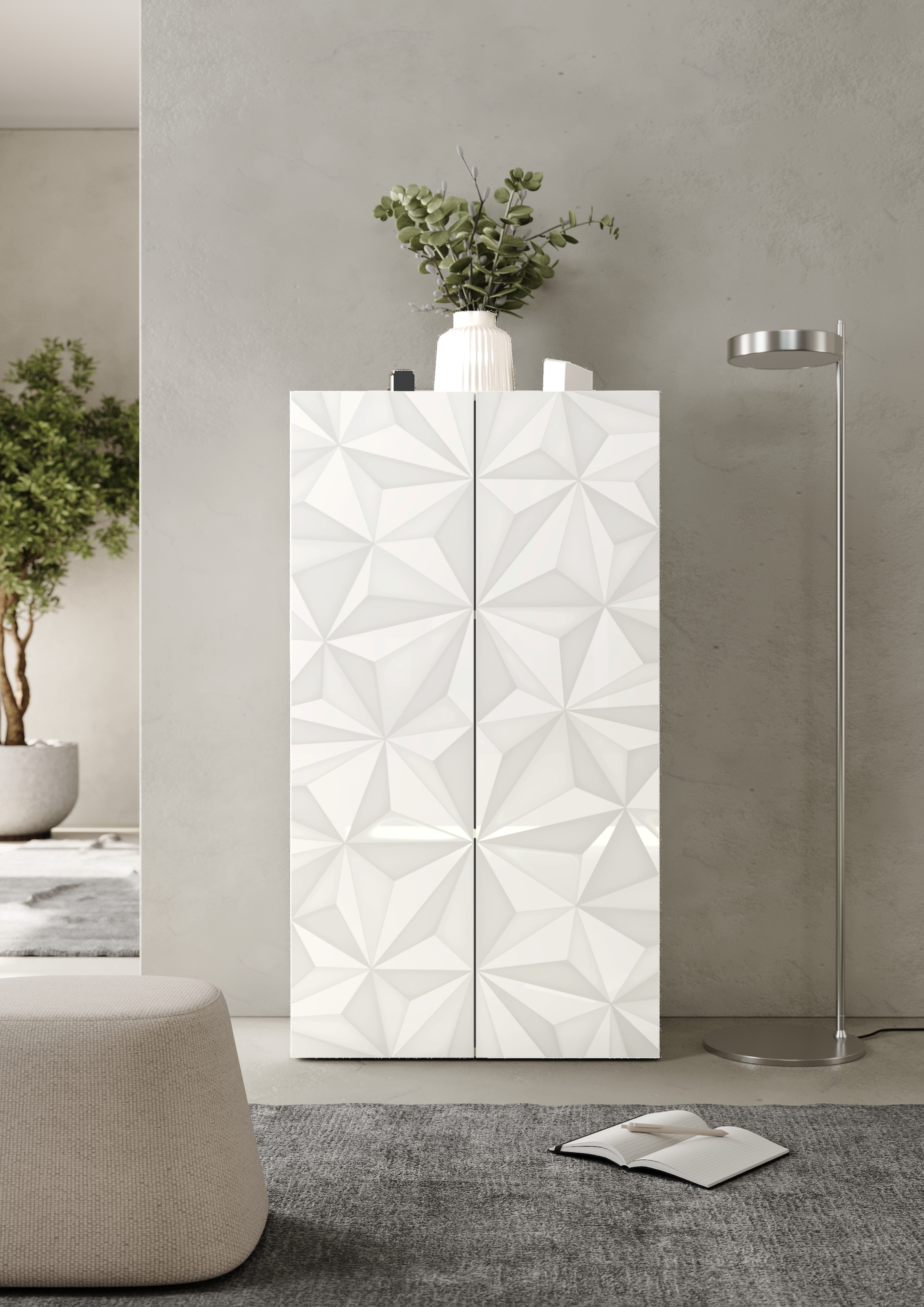 INOSIGN Aktenschrank »Prisma, Breite 63 cm, Höhe 114 cm, 2 Türen (2 Einlegeböden)«, Büroschrank, Mehrzweckschrank, Front mit Siebdruck